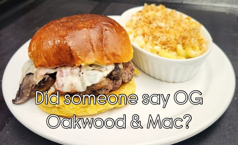 Let your inner carb lover out with our OG Oakwood burger and a side of house made mac&rsquo;n&rsquo;cheese. 

Throw on your stretchy pants and head down for a carb-tastic meal!

Open Tuesday-Saturday 9:00-7:00 and Sunday/Monday 9:00-3:00 for dine in,