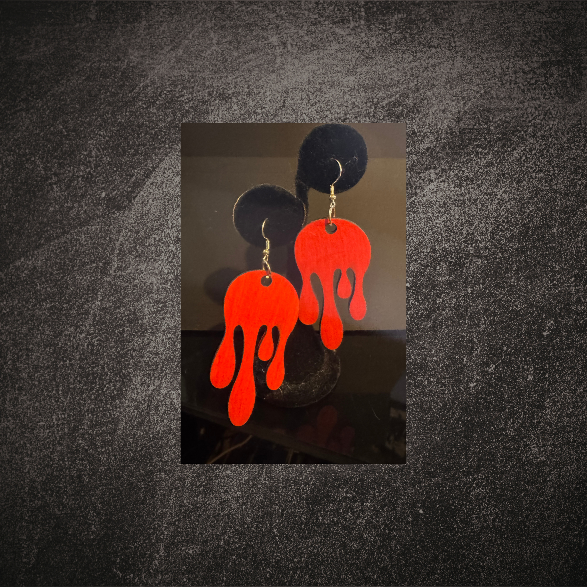 Wooden Bloody Dangle Earrings - 2.5in.png