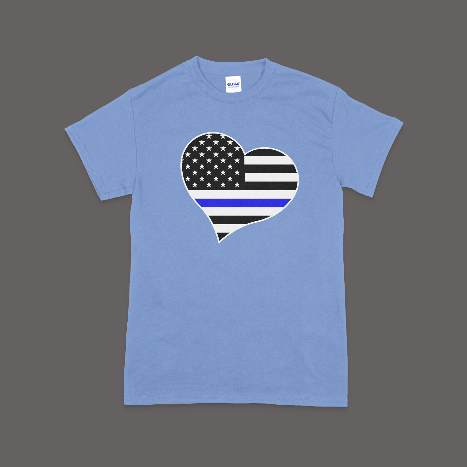 Thin Blue Line Heart Shirt | Law Enforcement Valentine Tee | Police Valentine T-Shirt | Back the Blue Apparel | Thin Blue Line and Valentines