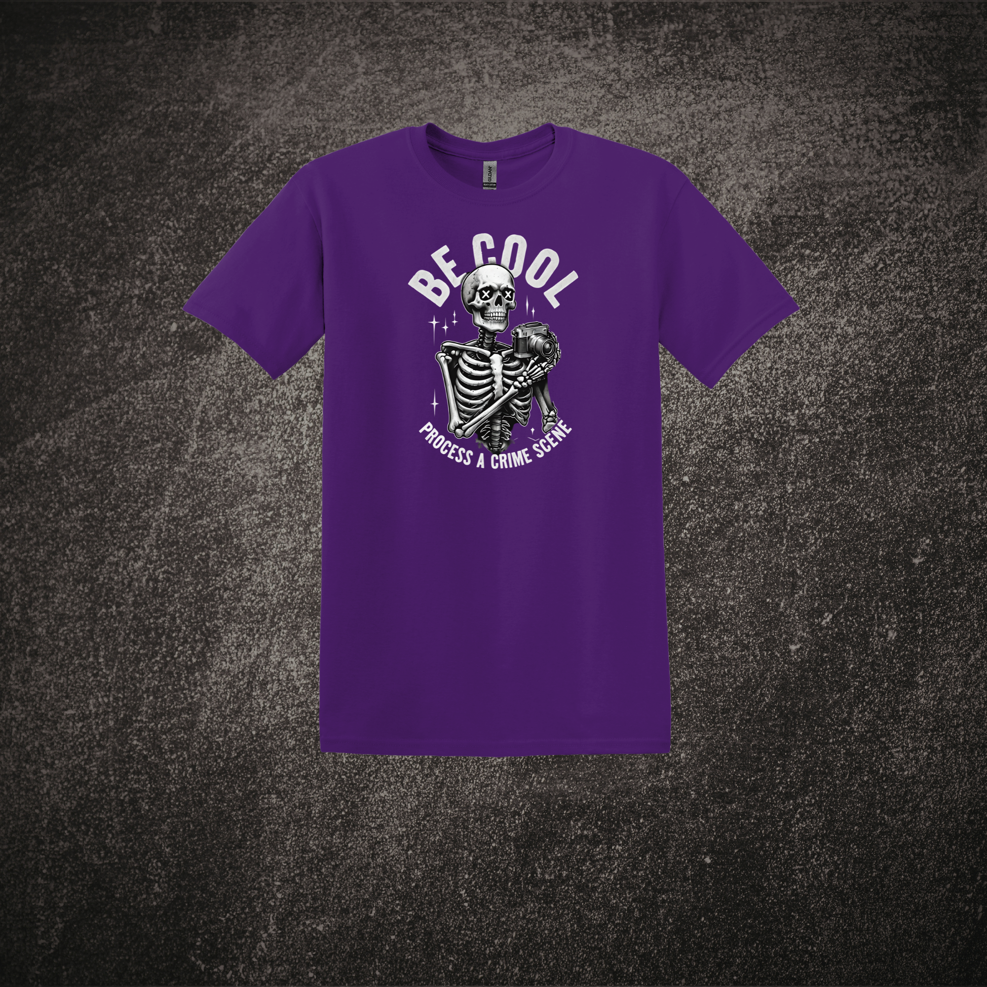 Be Cool Process a Crime Scene - SS Tee Purple.png