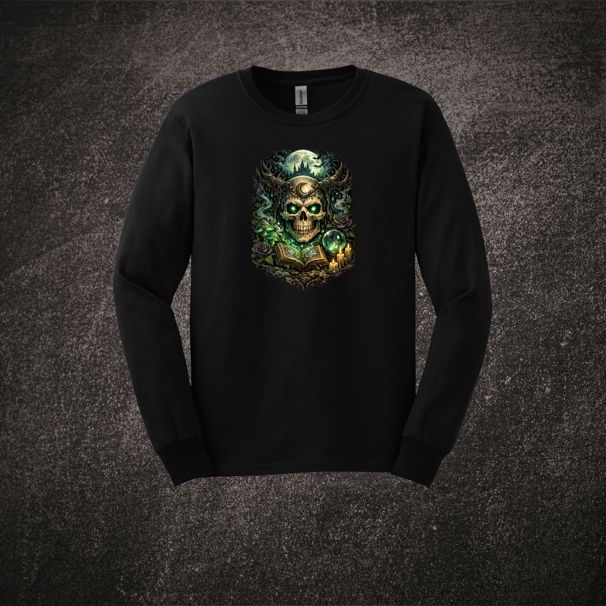 Spell Binding Skull - LS Tee Black.png