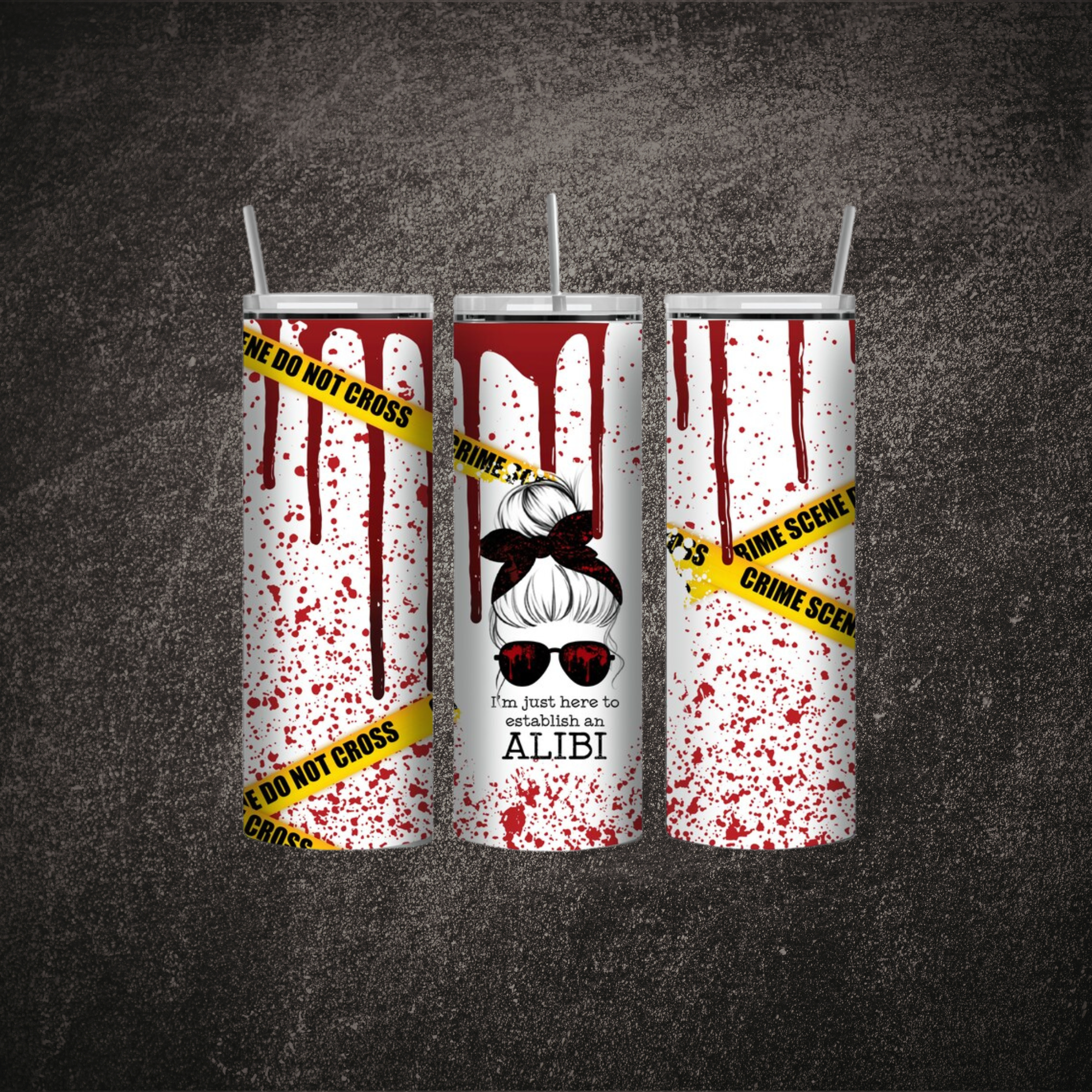 I'm Just Here to Establish an Alibi Skinny Tumbler