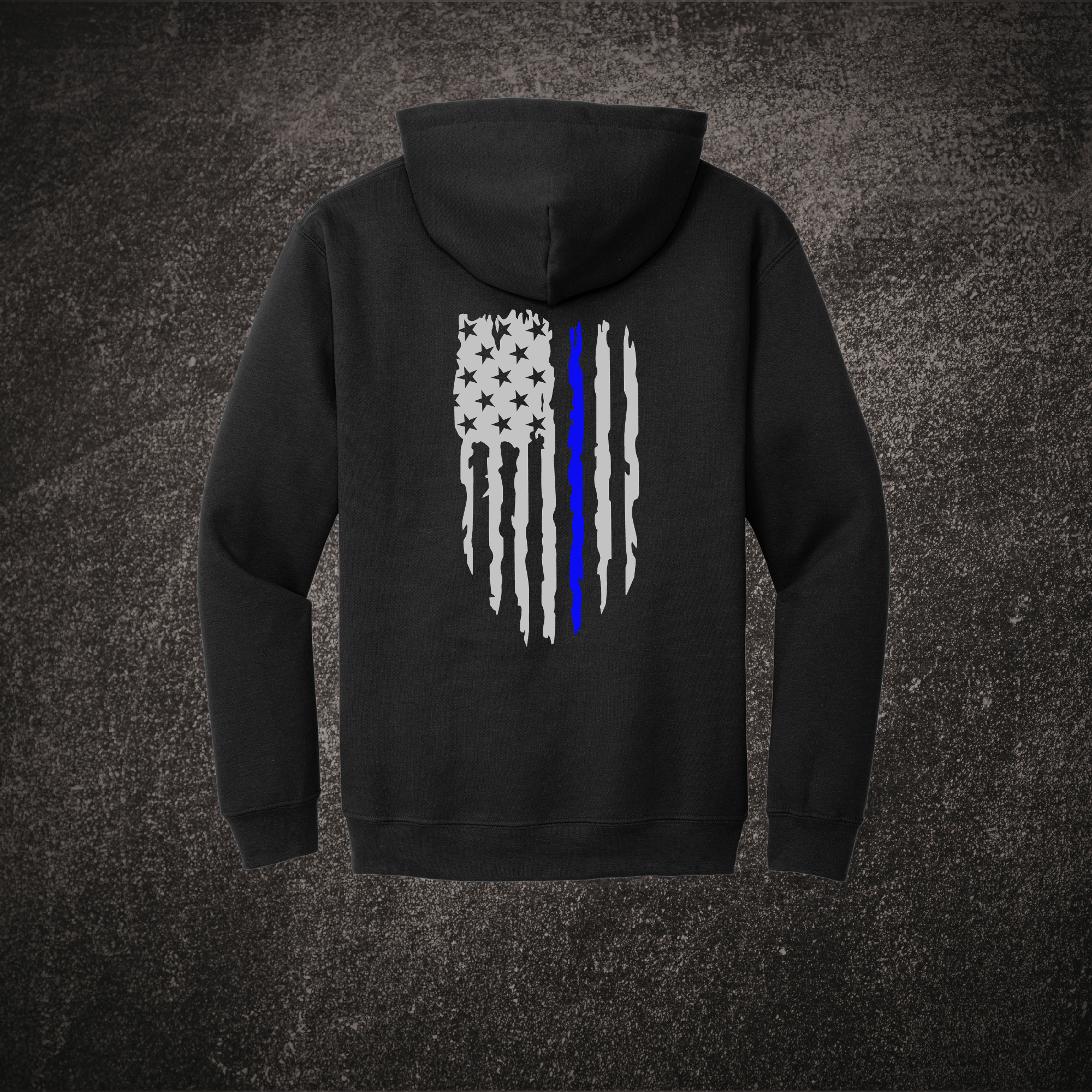 Weathered American Thin Blue Line Hoodie
