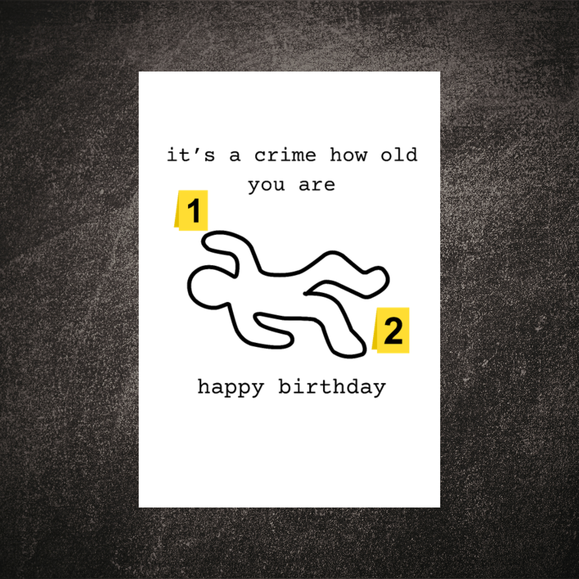It's A Crime How Old You Are Birthday Greeting Card