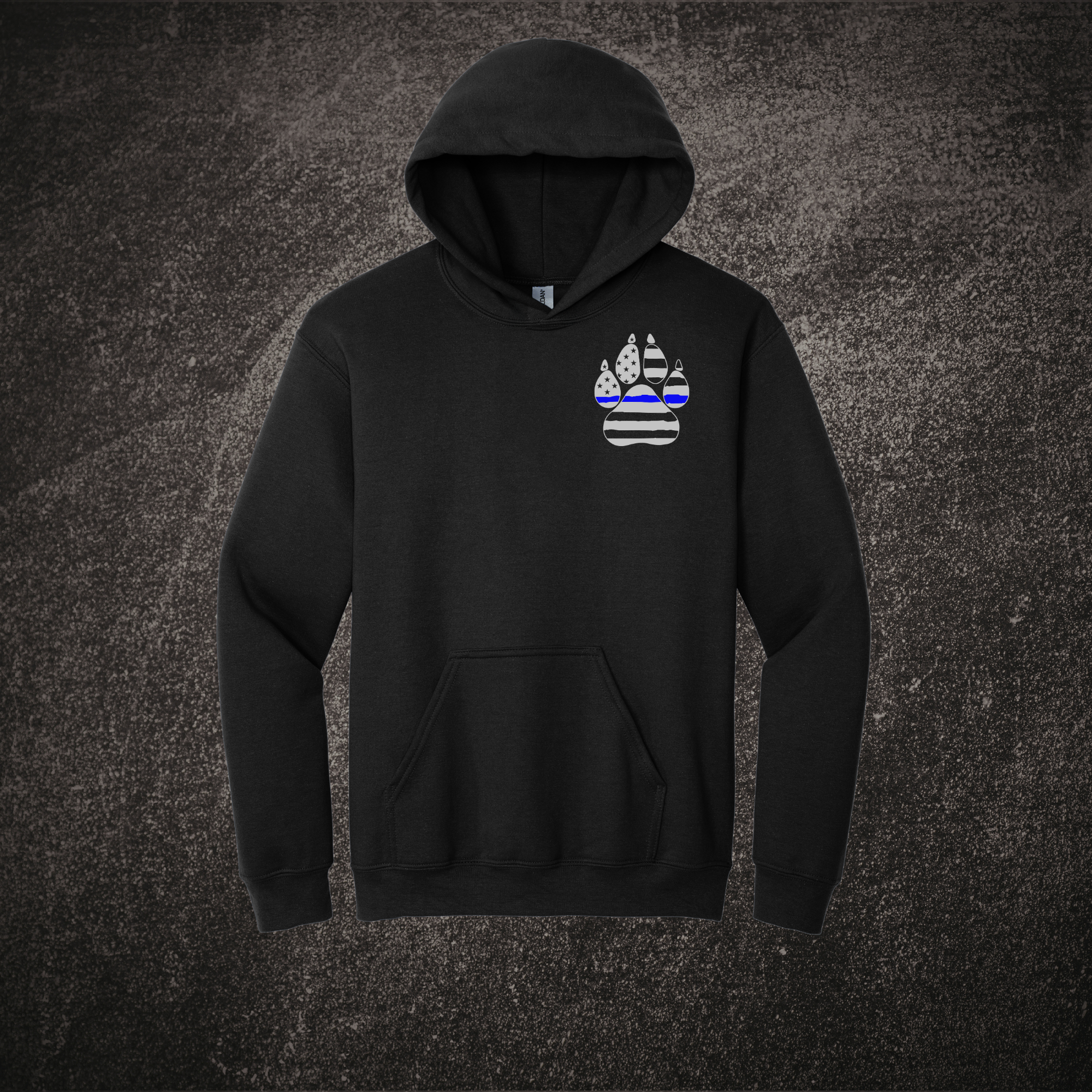 Thin Blue Line K9 Hoodie Front.png