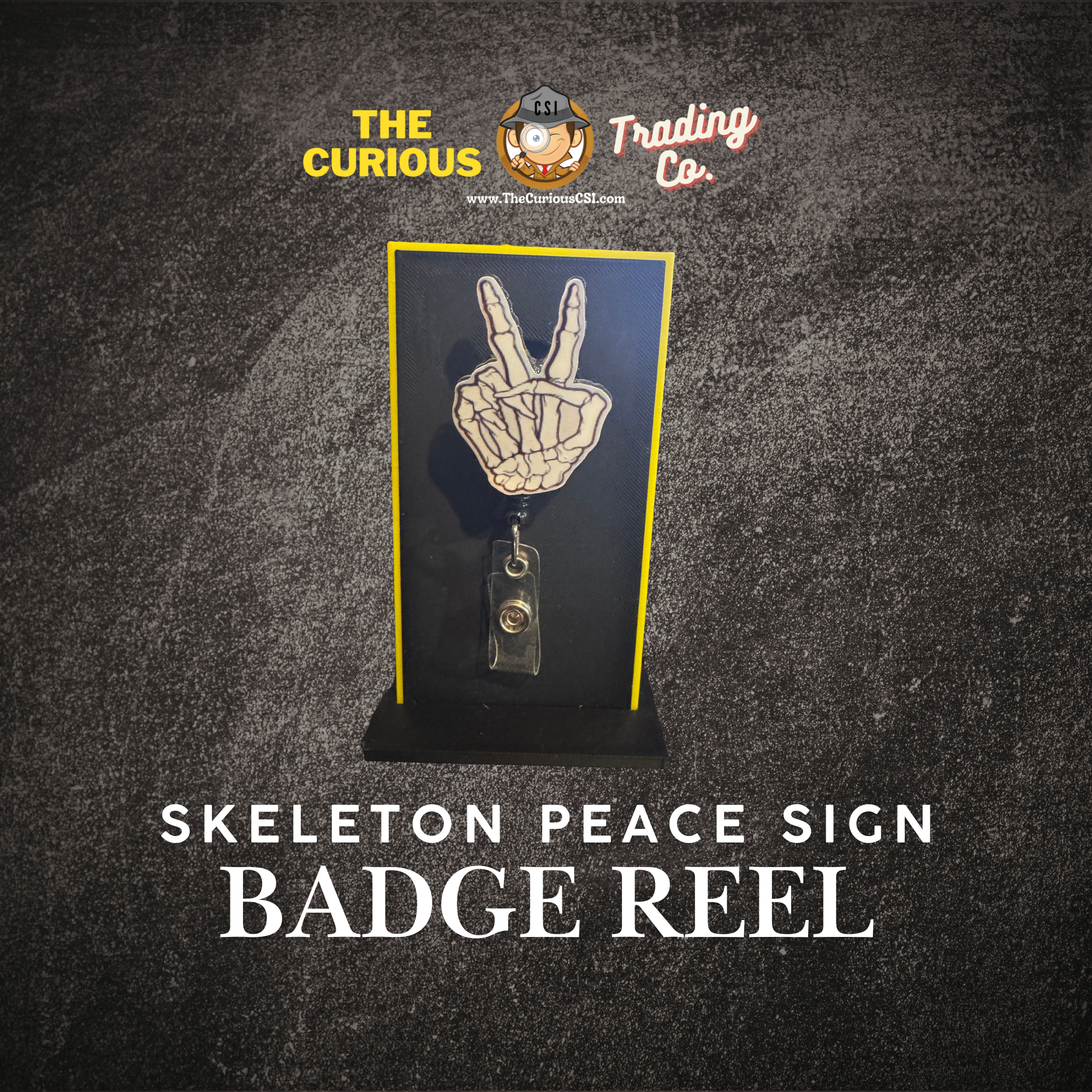 Skeleton Peace Sign Badge Reel