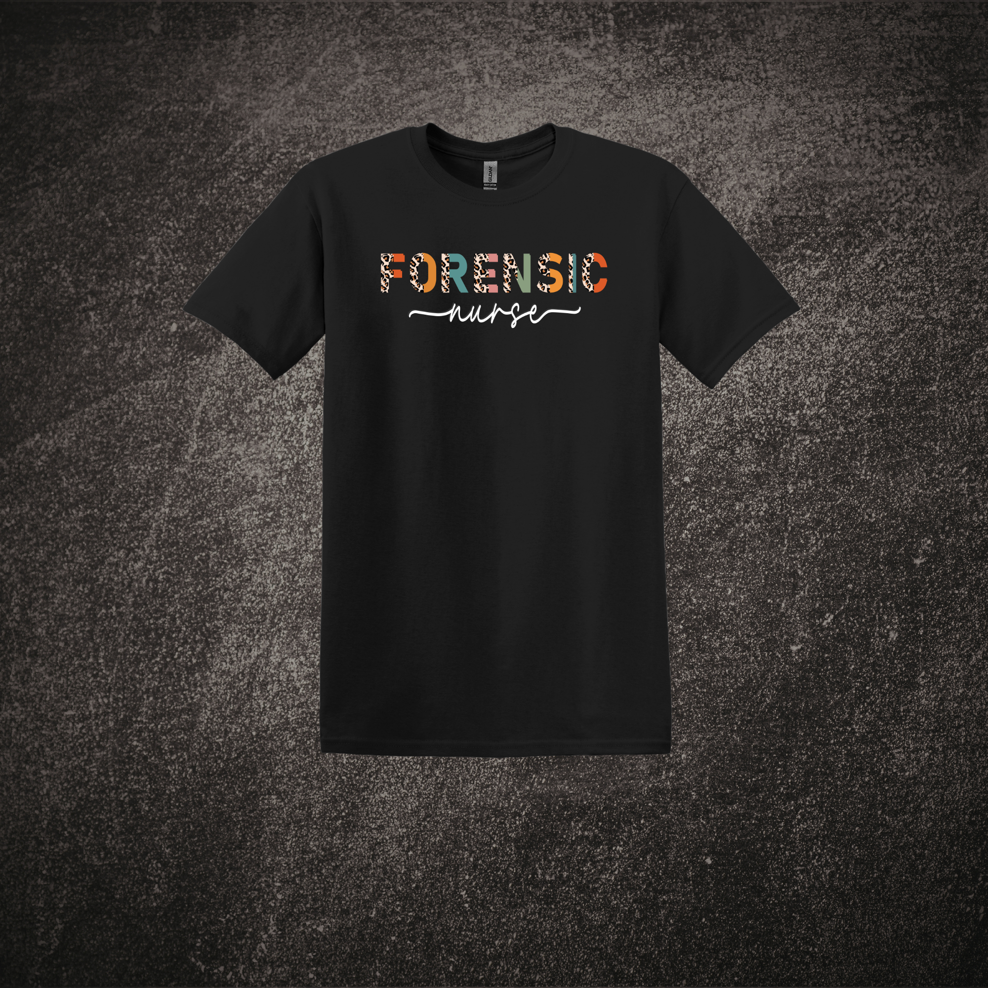 Forensic Nurse Leopard Print - SS Tee Black.png