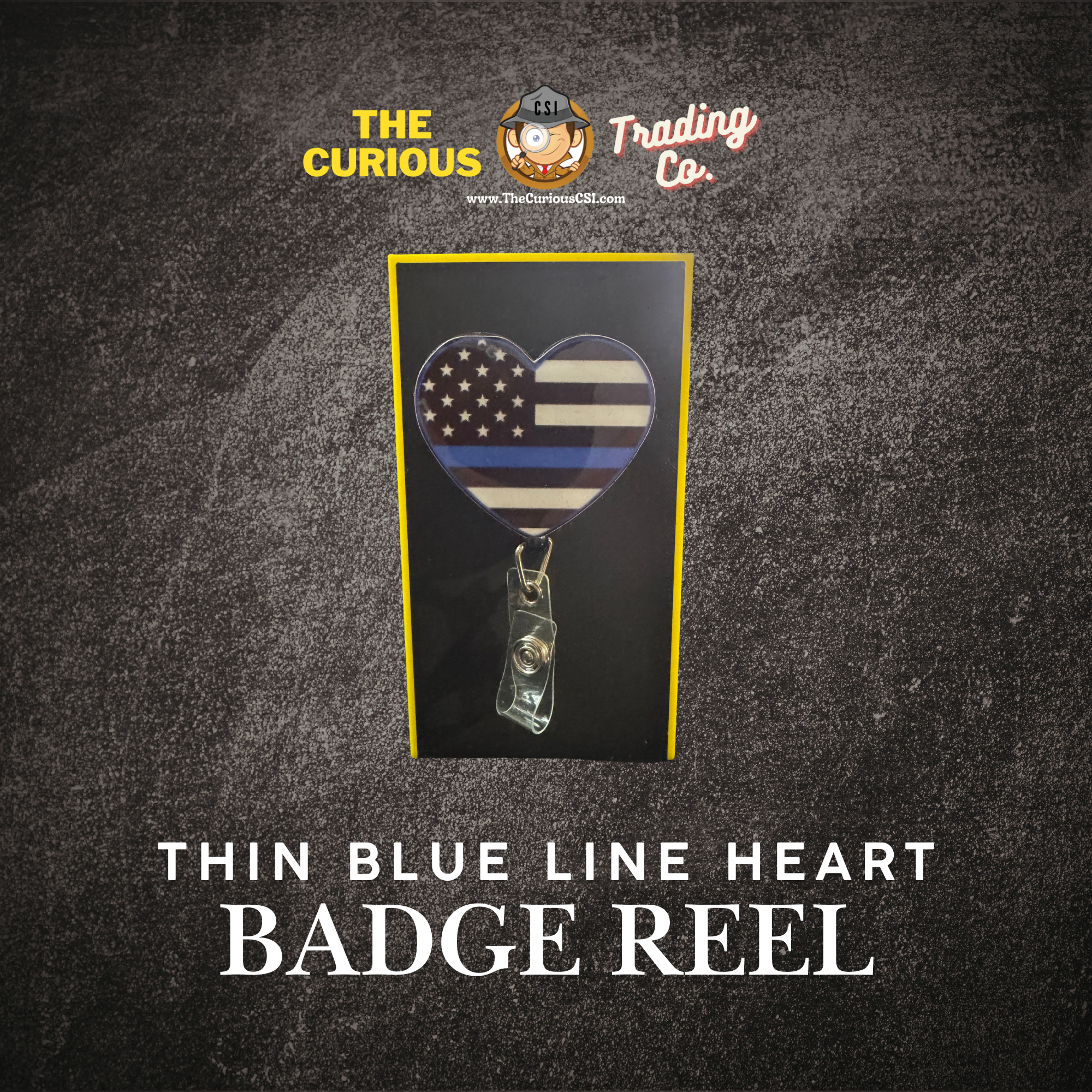 Thin Blue Line Heart Badge Reel