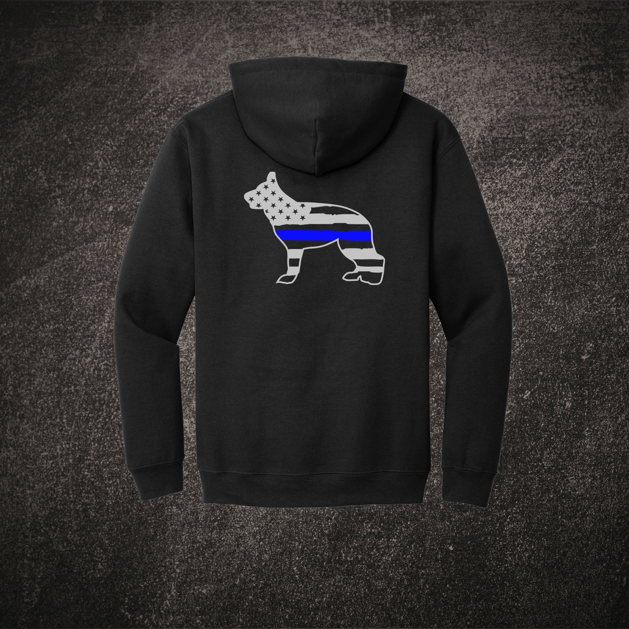 Thin Blue Line K9 Hoodie Back.png