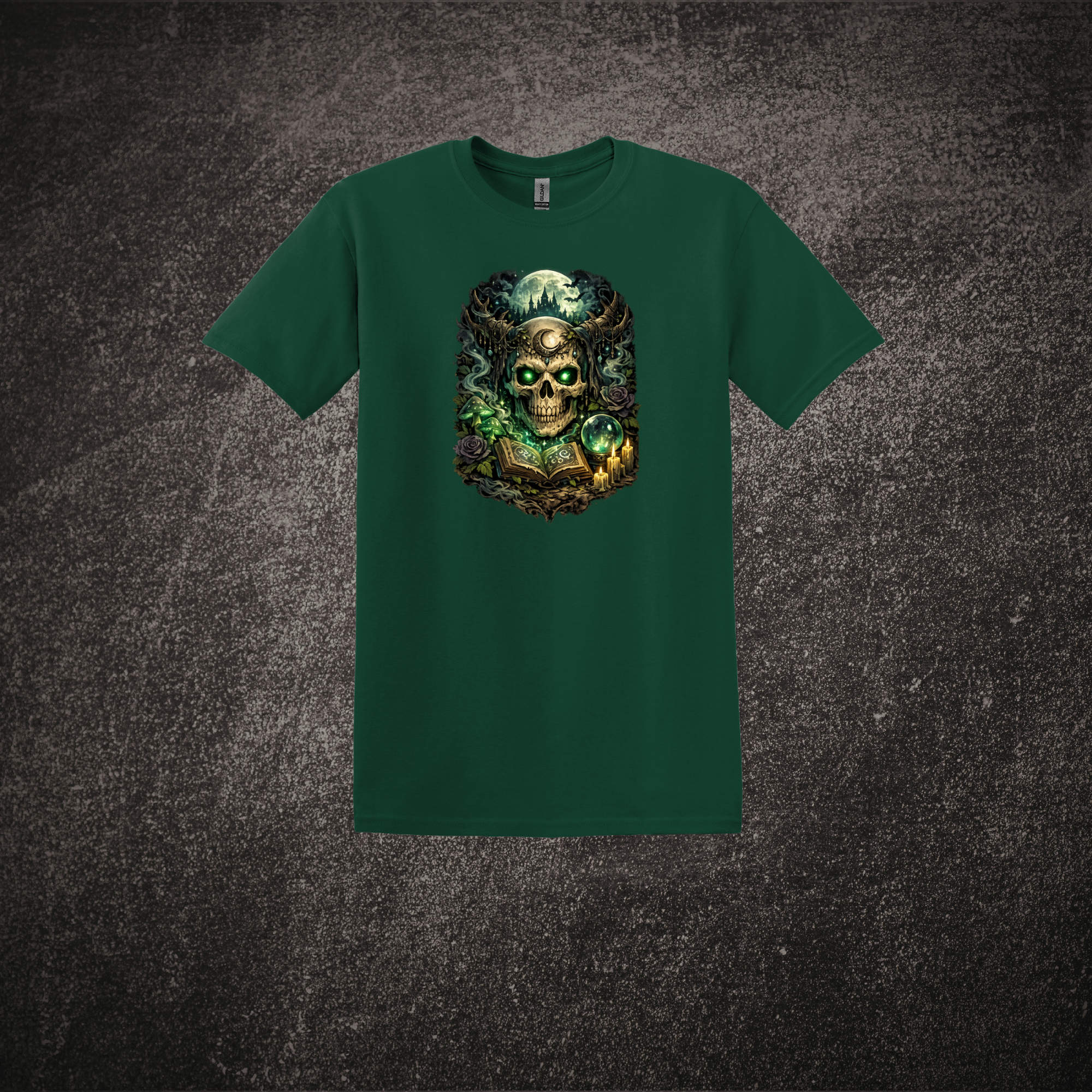 Spell Binding Skull - SS Tee Forest Green.png