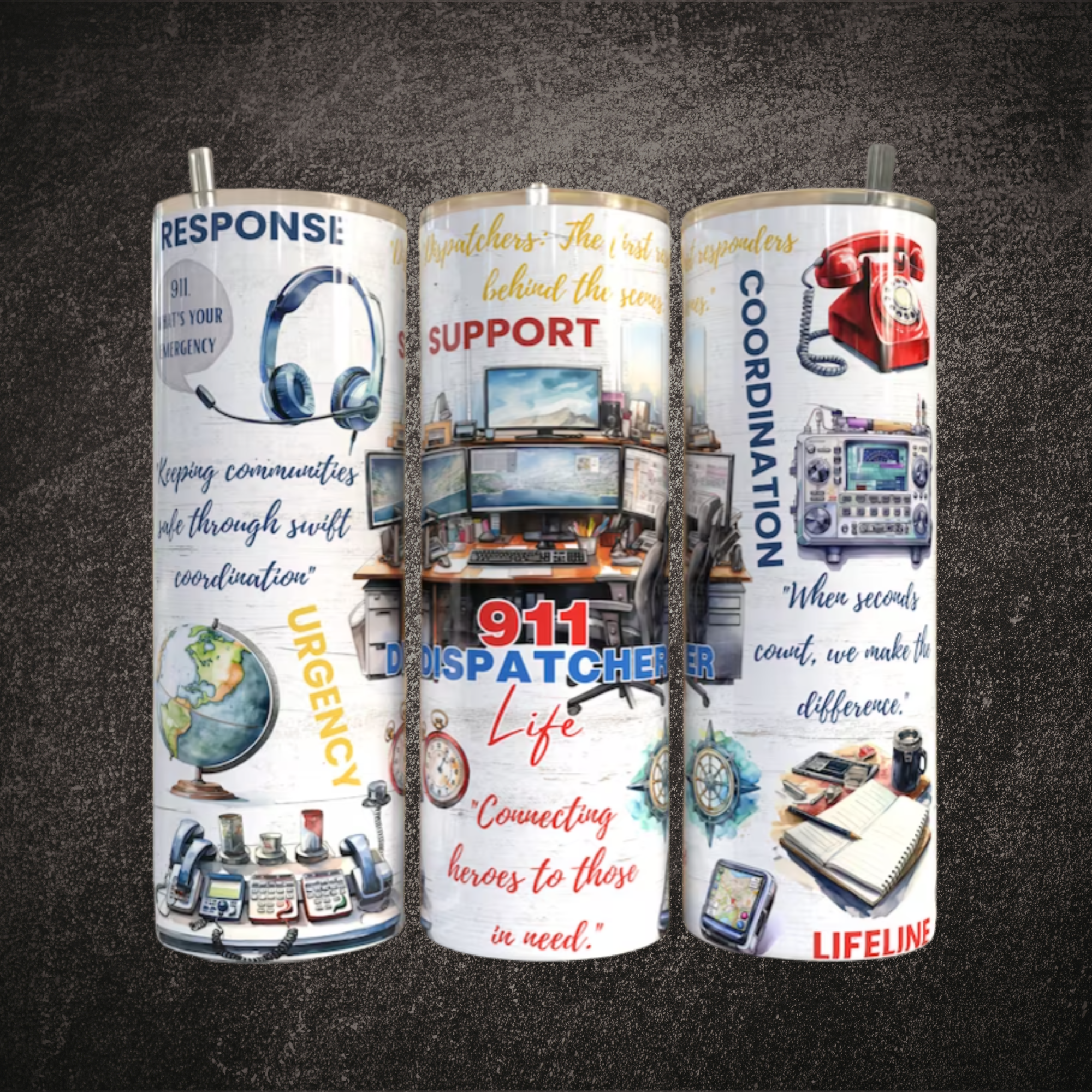 911 Dispatcher Response & Urgency Skinny Tumbler