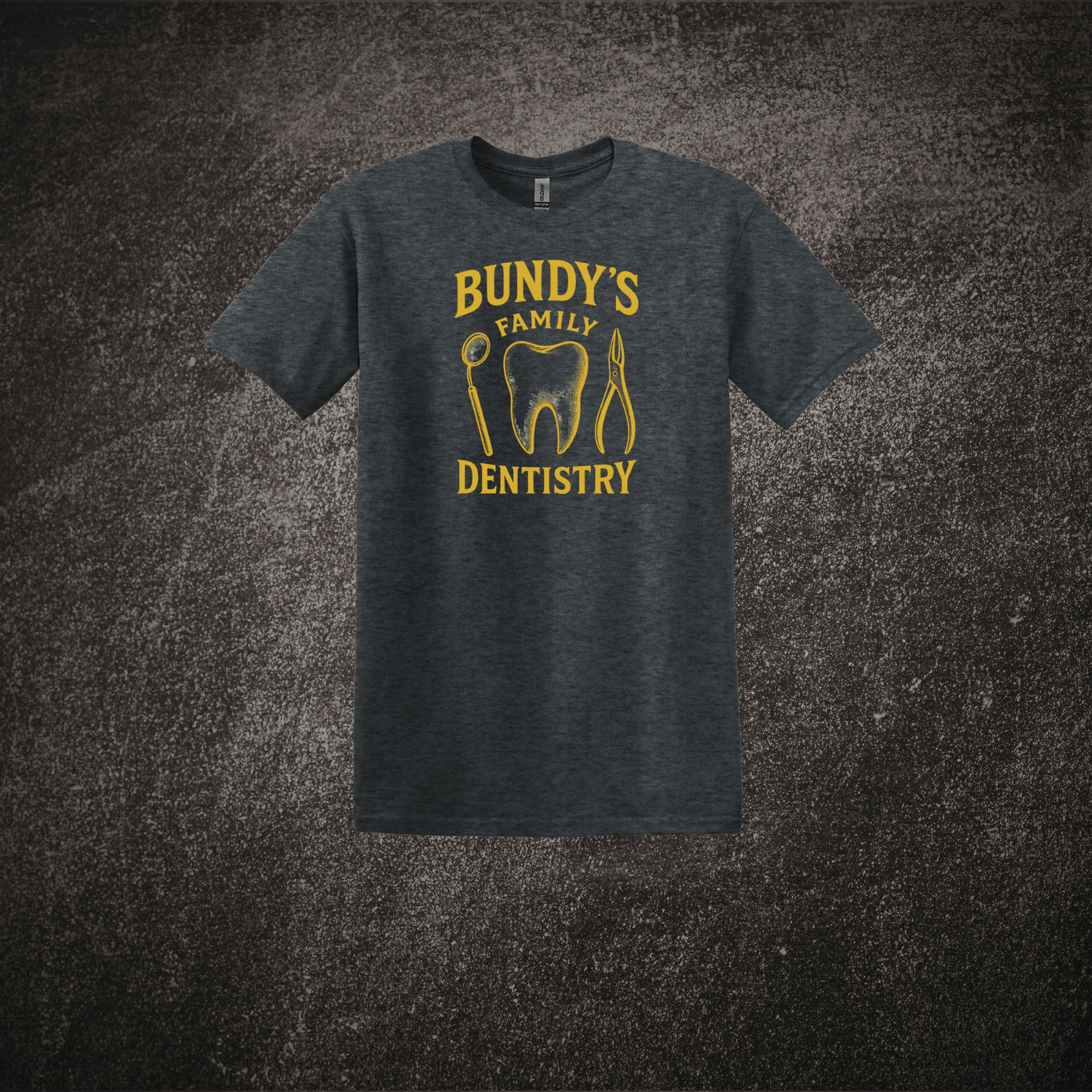 Bundy's Family Dentistry - SS Tee - Dark Heather.png