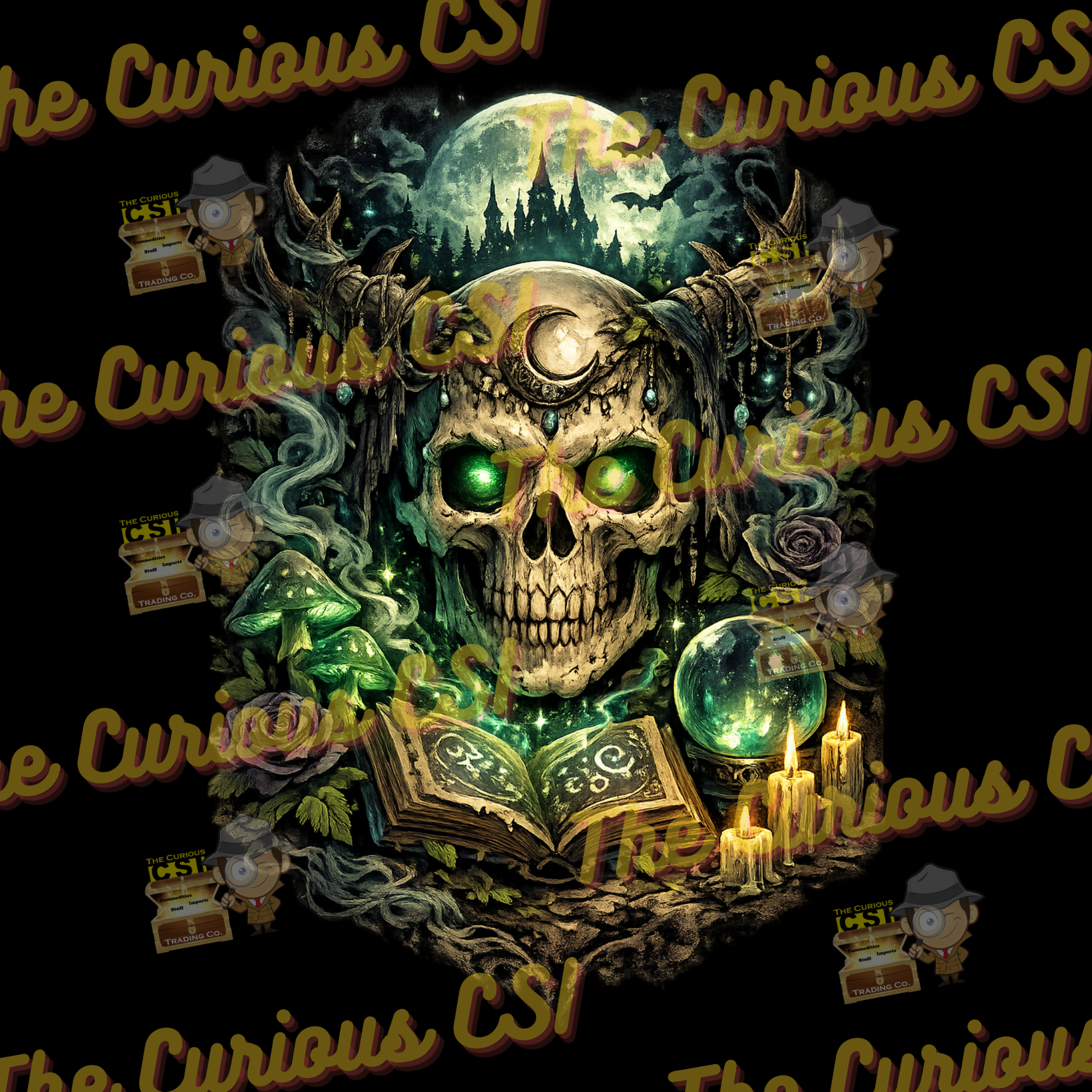 Spell Binding Skull T-Shirt - WM.png