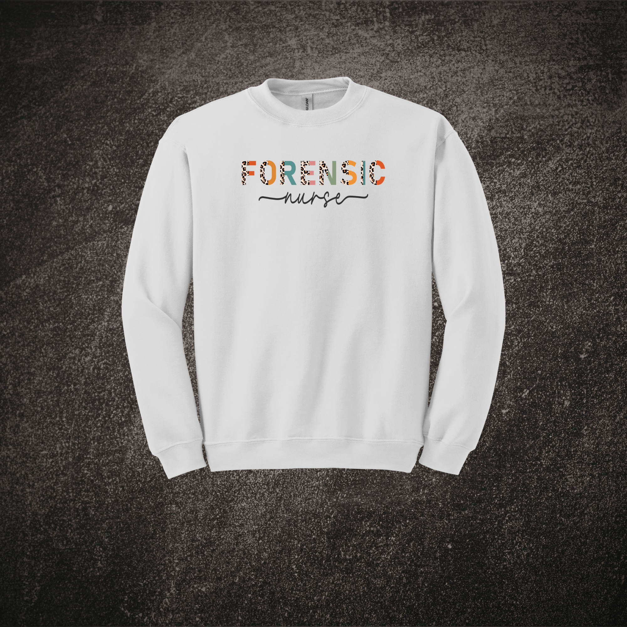 Forensic Nurse Leopard Print - Sweatshirt White.png
