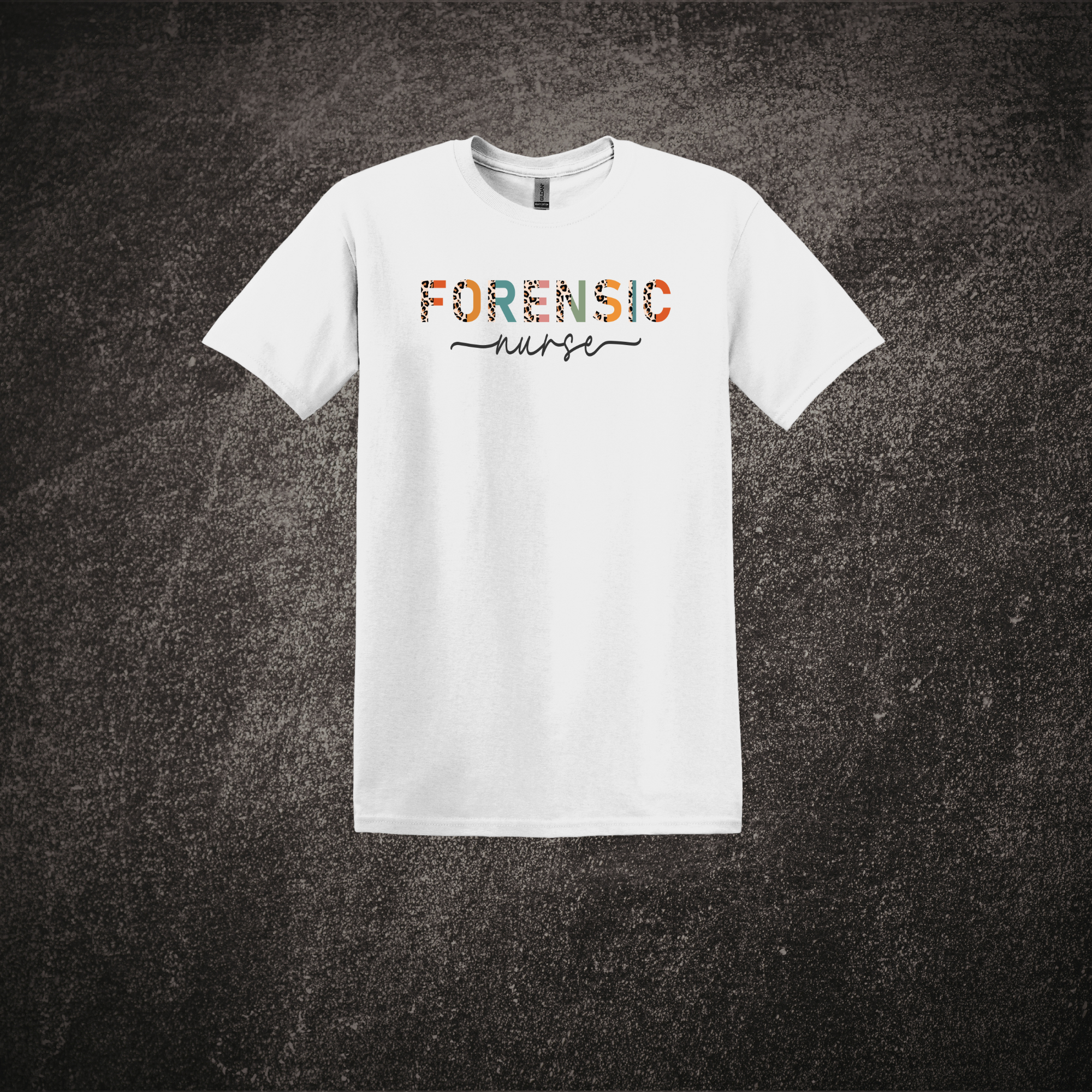 Forensic Nurse Leopard Print - SS Tee White.png