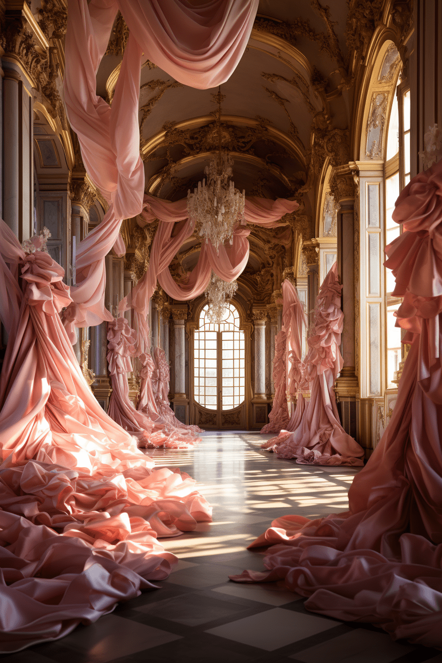 Versaille, chateau de versaille, campagne octobre rose, louis 14, IA , midjourney