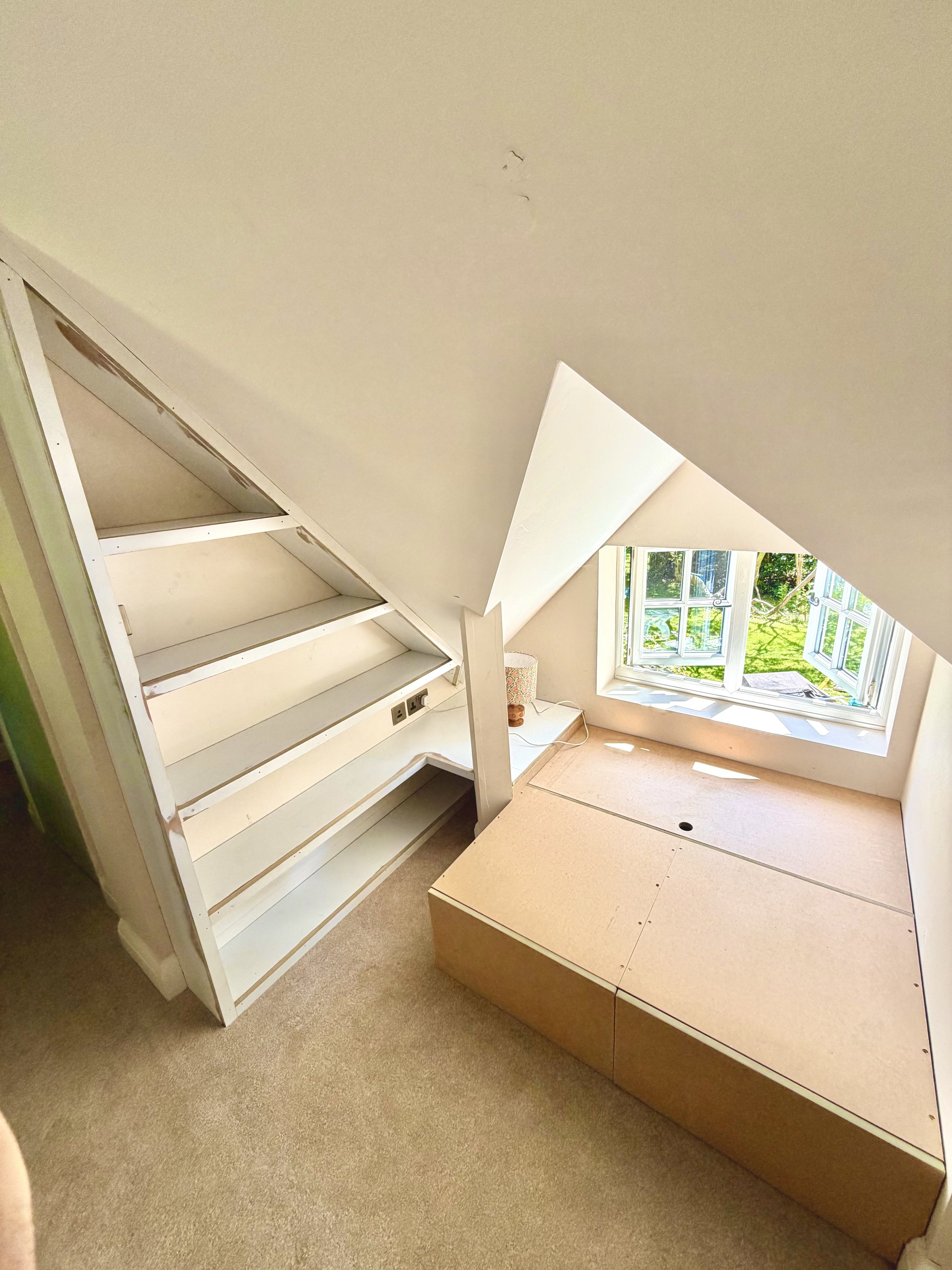 Bookcase and storage bench