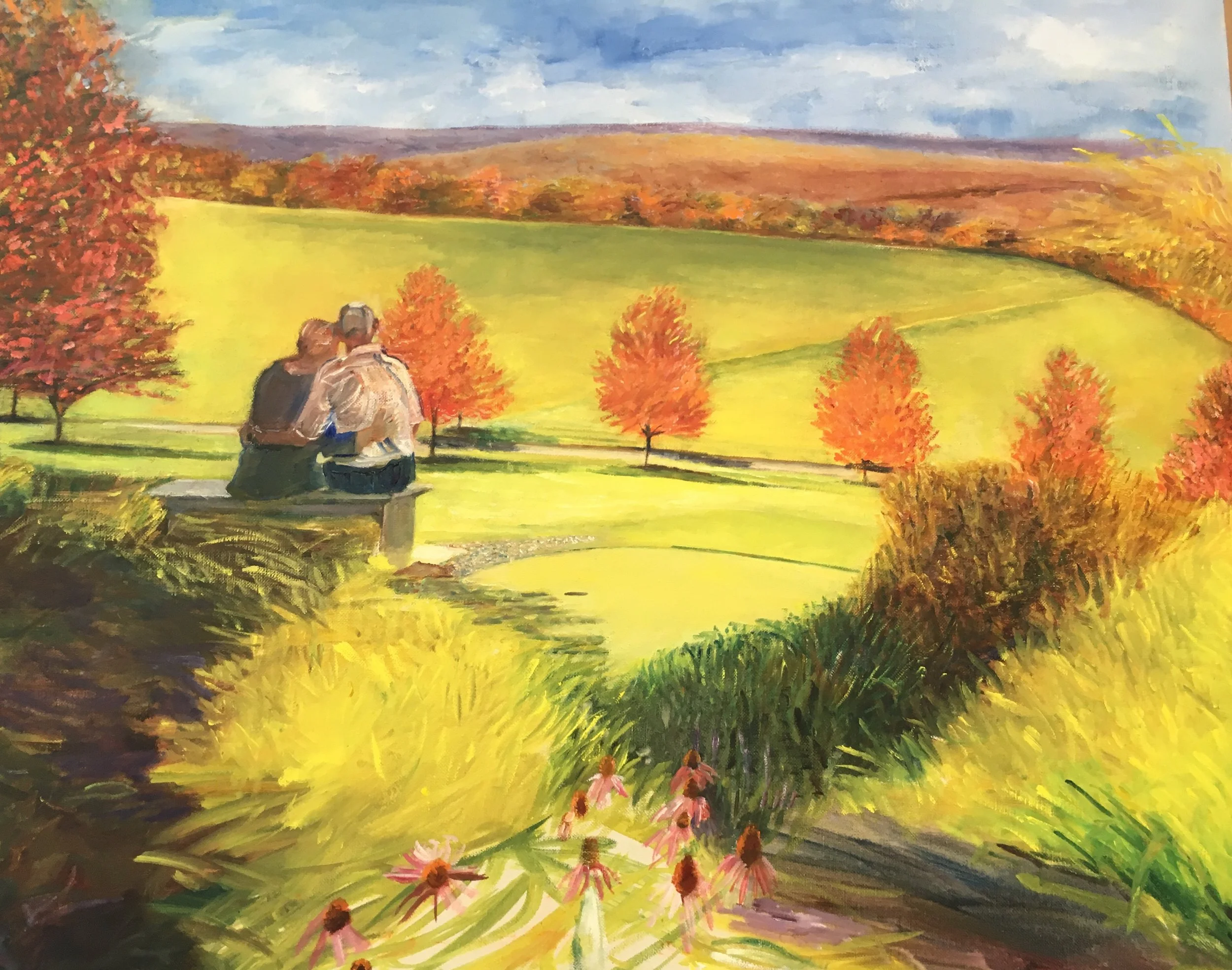 "Seated Couple on the Putting Green"