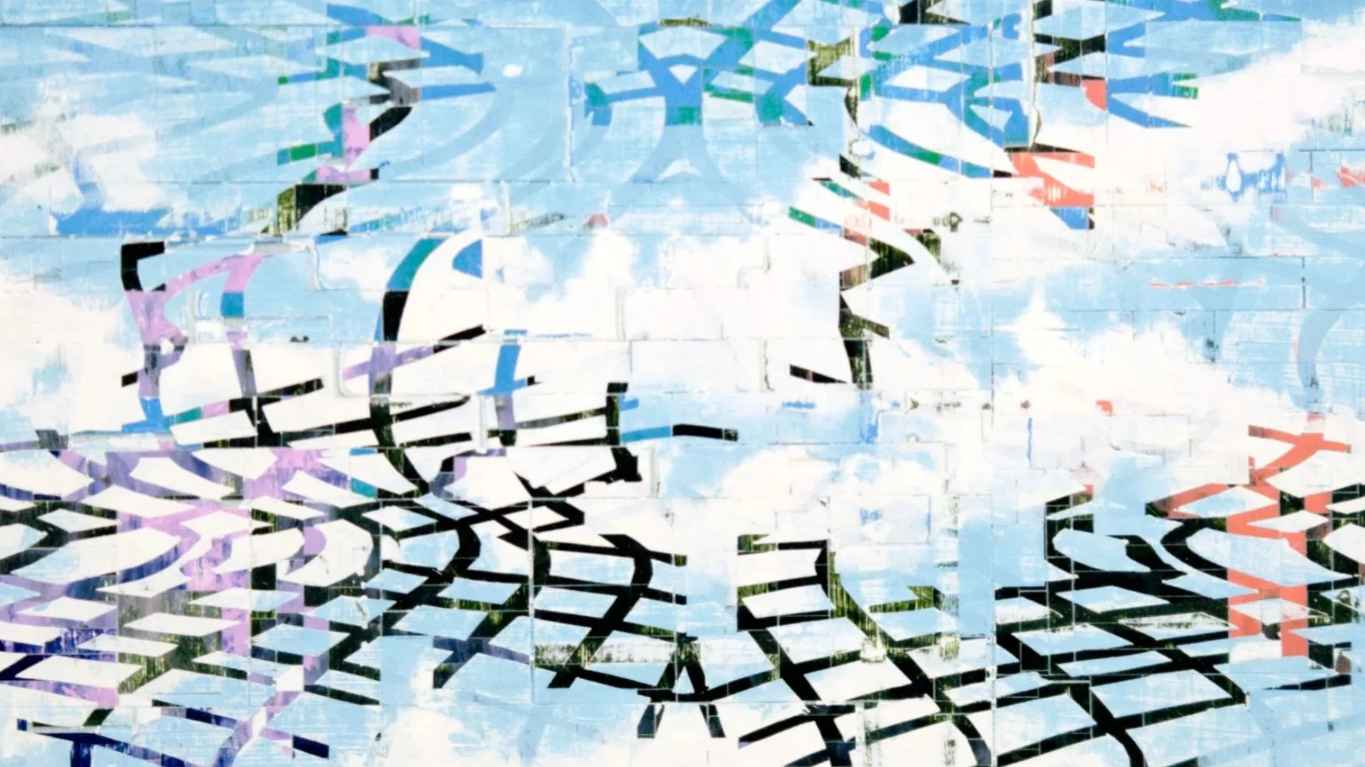 Clouds 4 
Oil and acrylic on paper on wood panel 
16” x 9” 