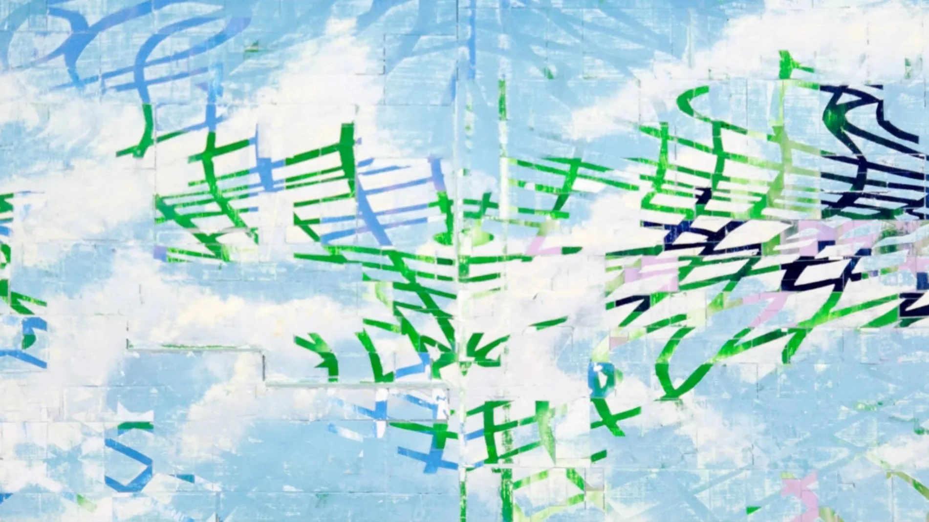 Clouds 5 
Oil and acrylic on paper on wood panel 
16” x 9” 