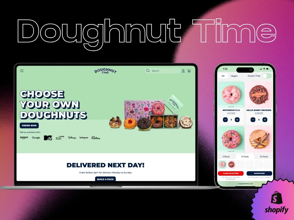 Doughnut Time website, designed and built by Jayda Digital