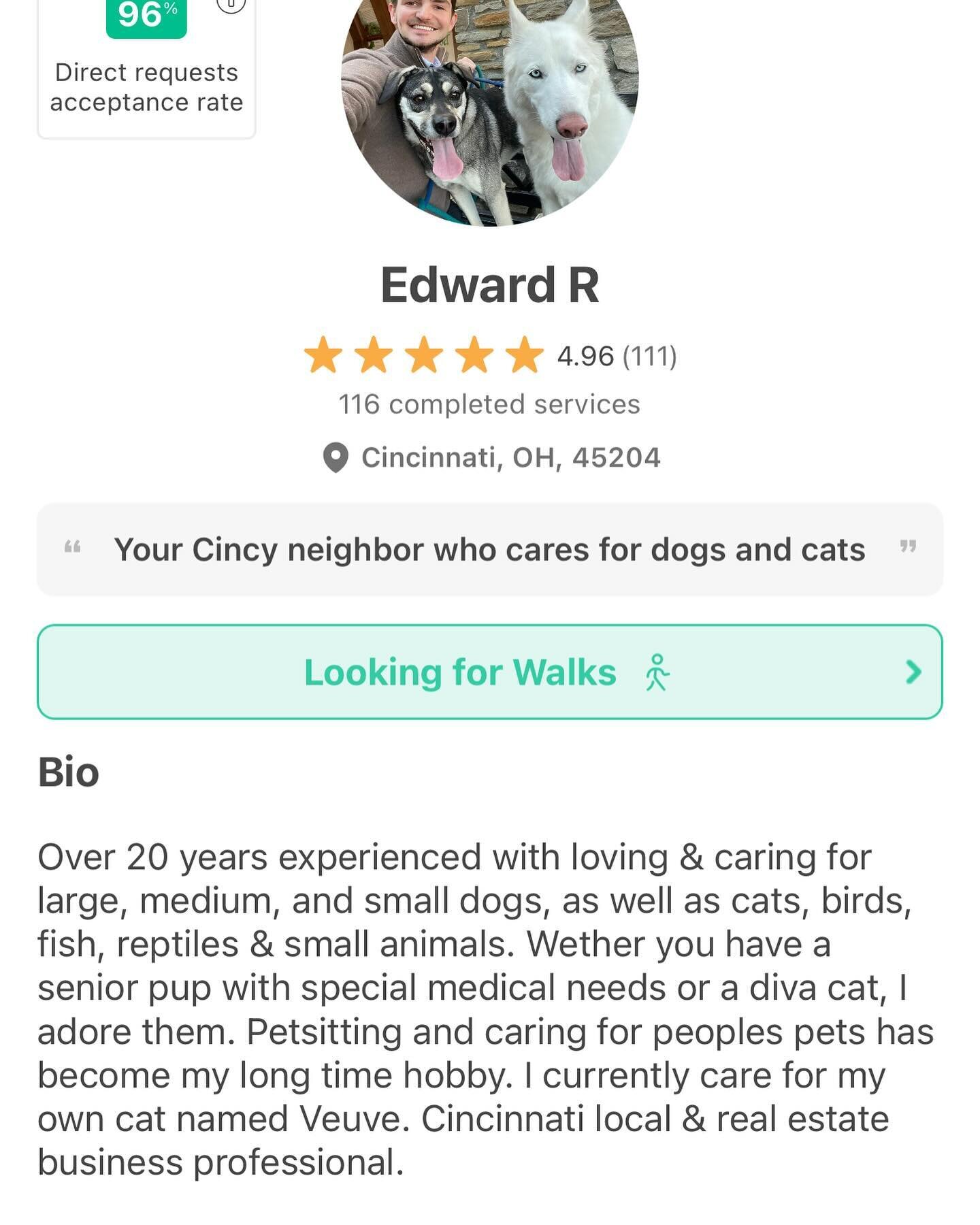 Credibility is everything when it comes to your petcare. Check out my 5star bio from verified app Wag! 😊🫶🏼🐾 

Currently taking bookings at the link in my bio 🐾🦮🐈