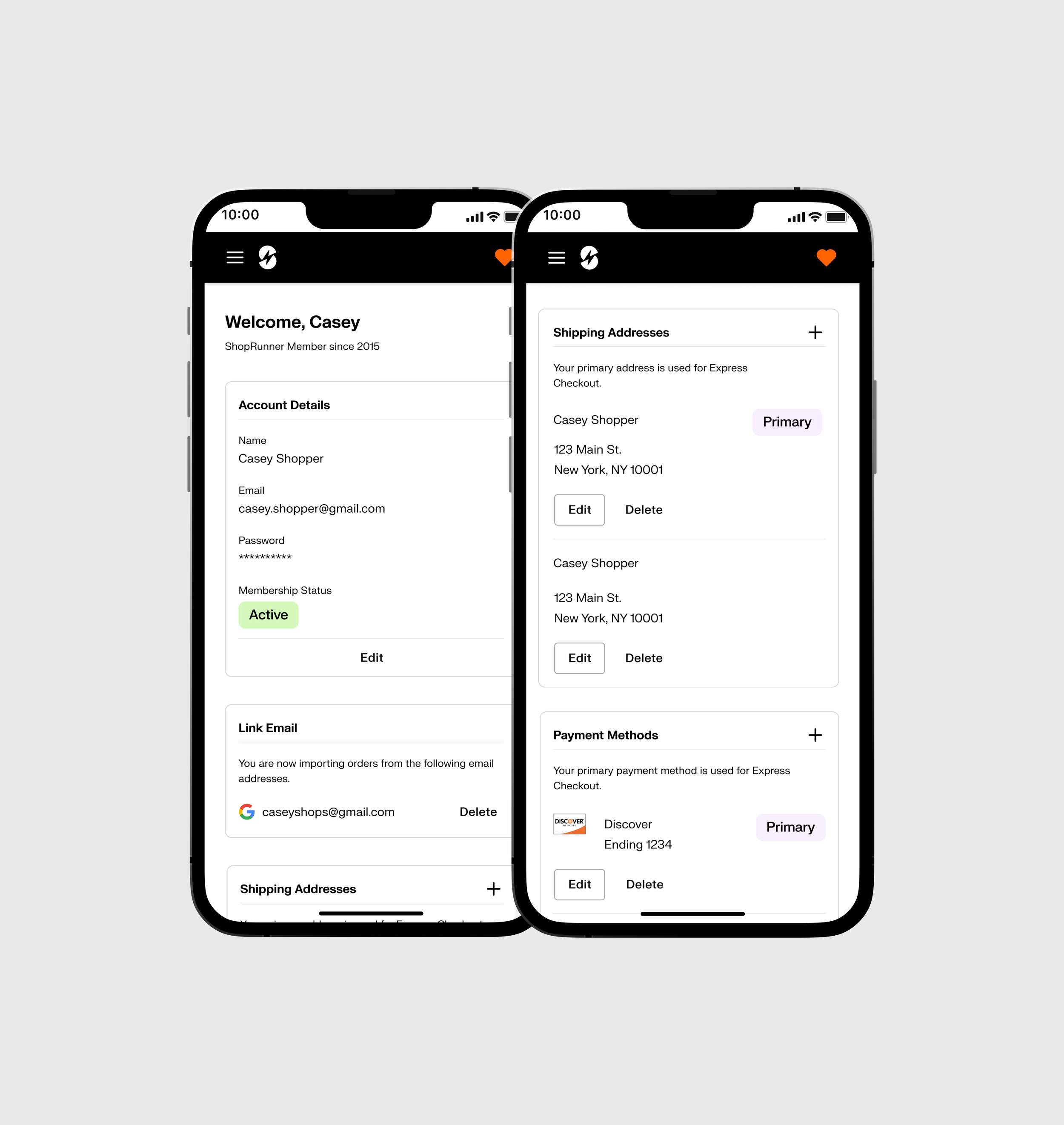 We had to look at account pages, both to update look and feel of existing pages that would continue to be in use, but also to add new features, like email connect, which would be a fundamental aspect of our post-purchase experience moving forward.