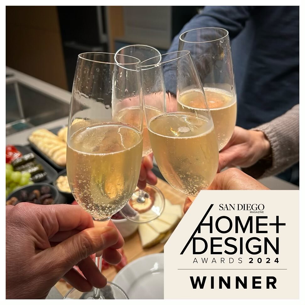 Aww, blushing! Could be the champagne, but probably the surprise win. Voted Best Architect, San Diego Magazine Home + Design Awards