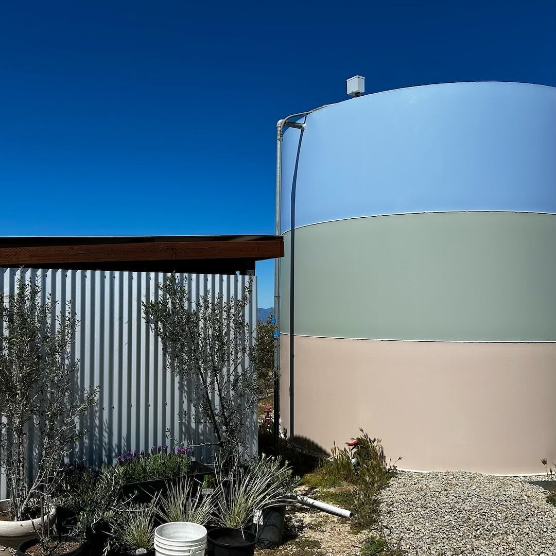 The water tank is for fire protection at our Ranchita project, but the owner&rsquo;s hand-painted colors, inspired by the earth, landscape, and sky, are a labor of love.
