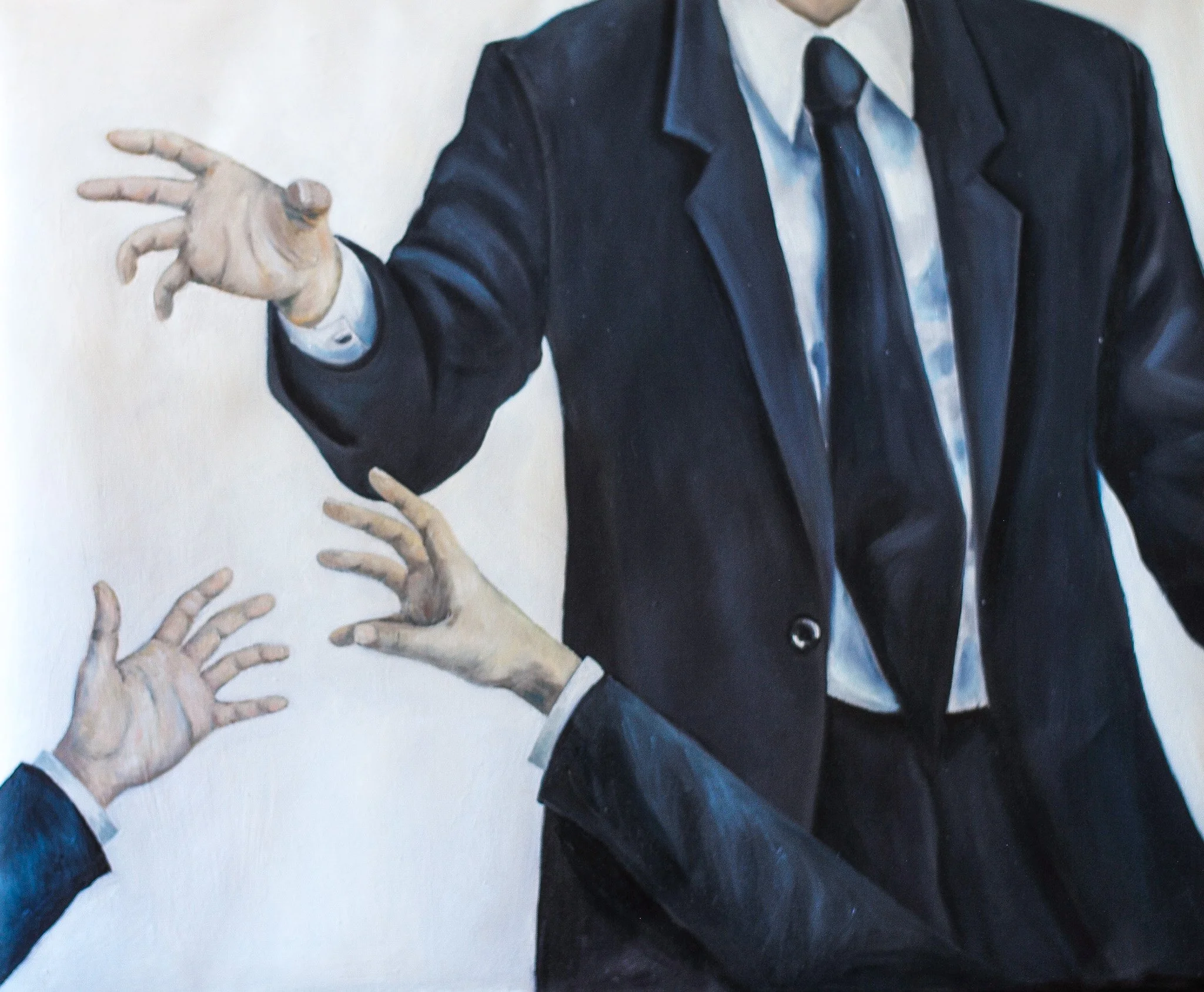The Taste of Power (Catch me if you can) | Oil on canvas and glazed ceramic | 23 x 28" - 58 x 71 cm