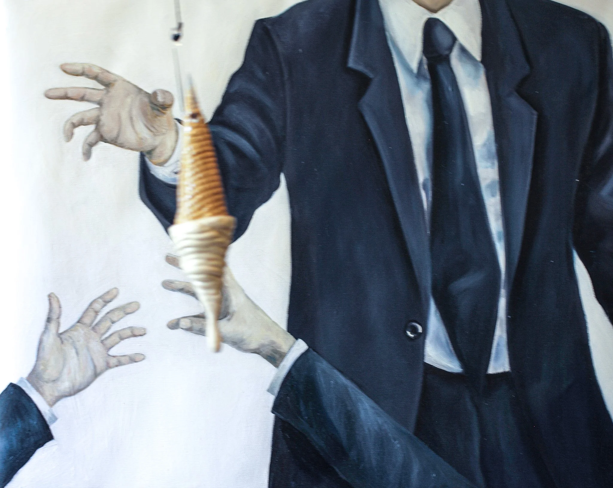 The Taste of Power (Catch me if you can) | Oil on canvas and glazed ceramic | 23 x 28" - 58 x 71 cm