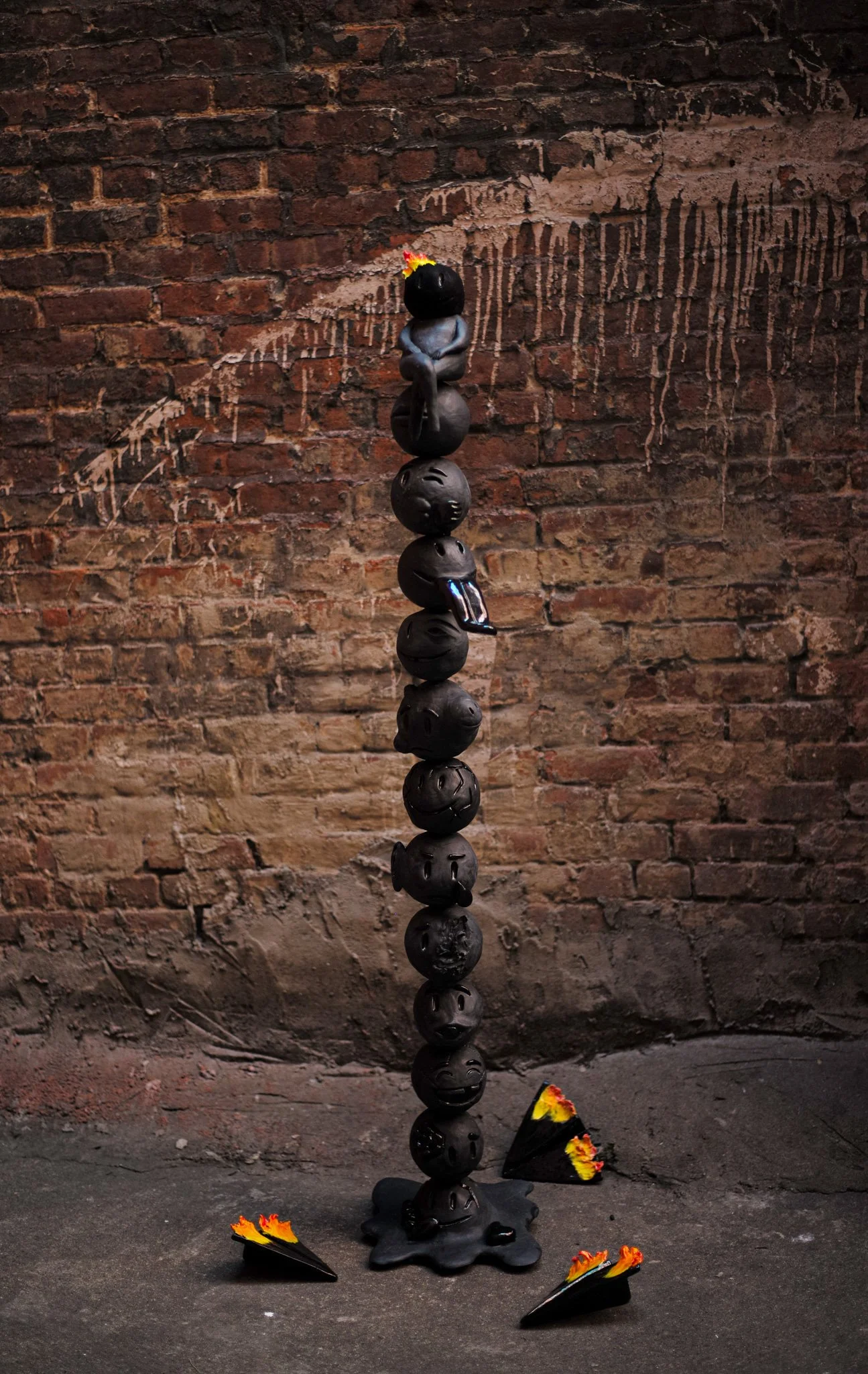 Consumed l Glazed ceramic l 59 x 16 x 16 " - 150 x 40 x 40 cm
