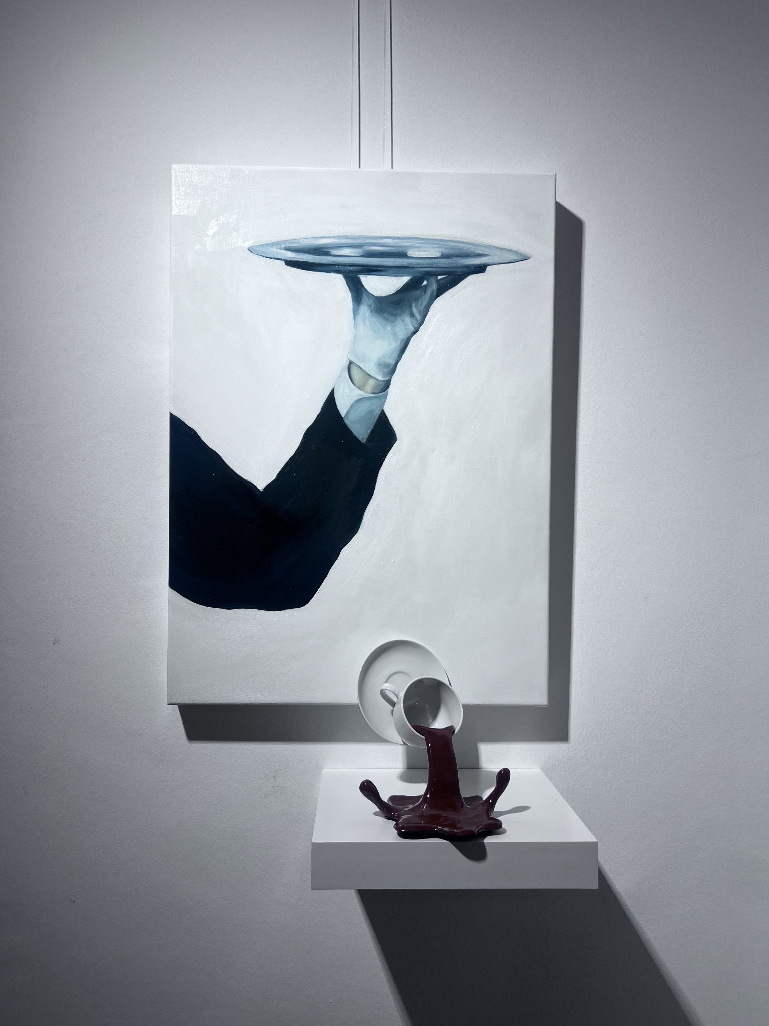 Good Morning | Oil on canvas and ceramic sculpture | 70 x 50 cm - 27.5 x 19.7 "