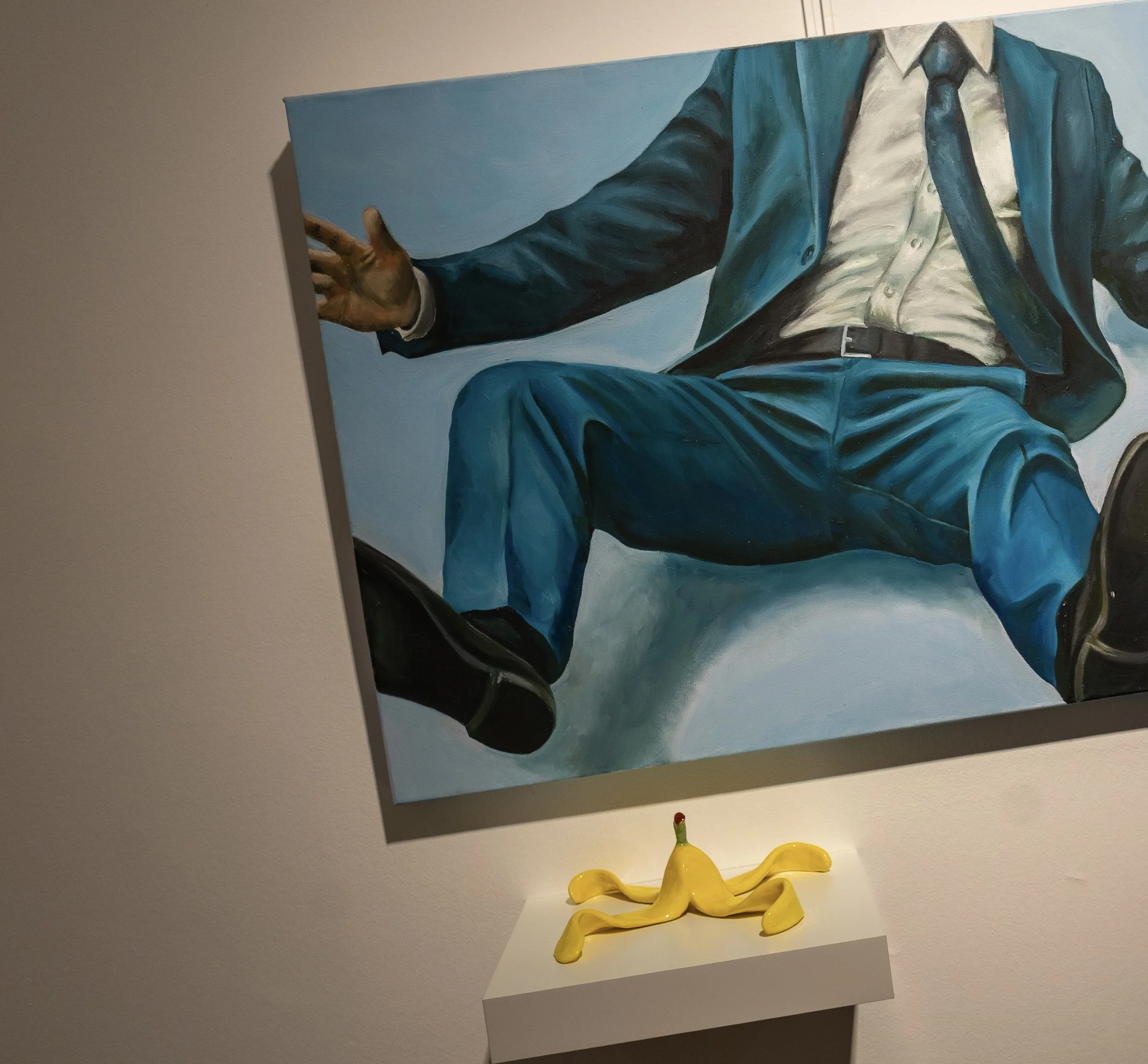 Risk Management | Oil on canvas and glazed ceramic | 91 x 61 cm - 36 x 24 "
