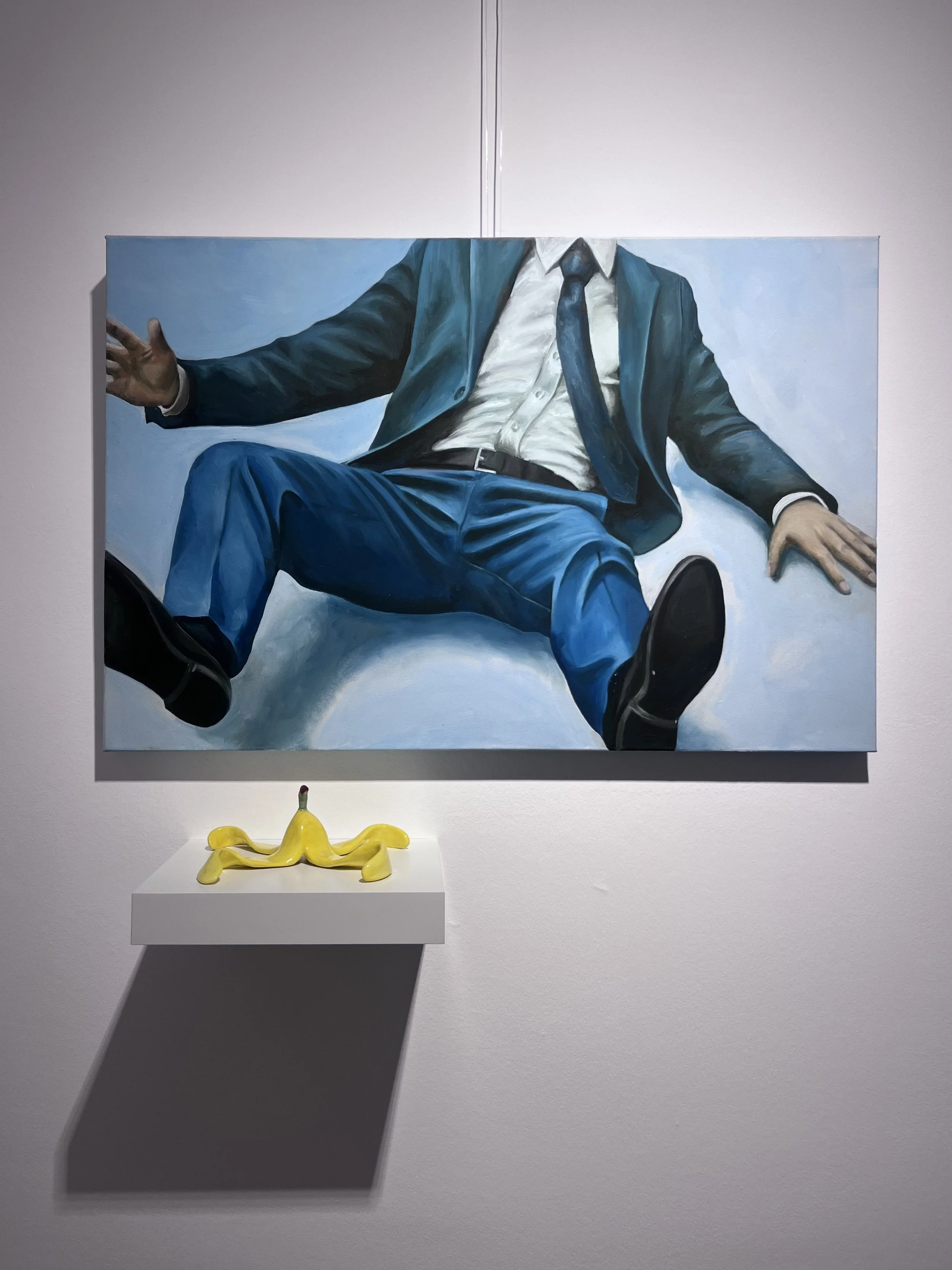 Risk Management | Oil on canvas and glazed ceramic | 91 x 61 cm - 36 x 24 "