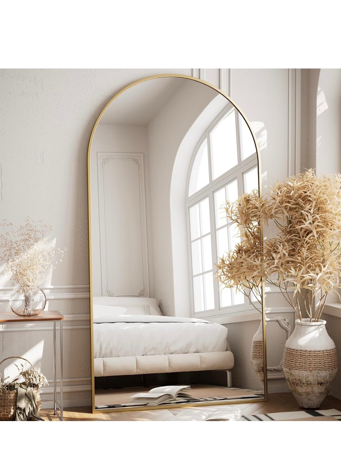 35 x 78 Inch Large Arched Mirror Full Length - Stylish Shatterproof Oversized Floor Full Body Mirror
$142.39