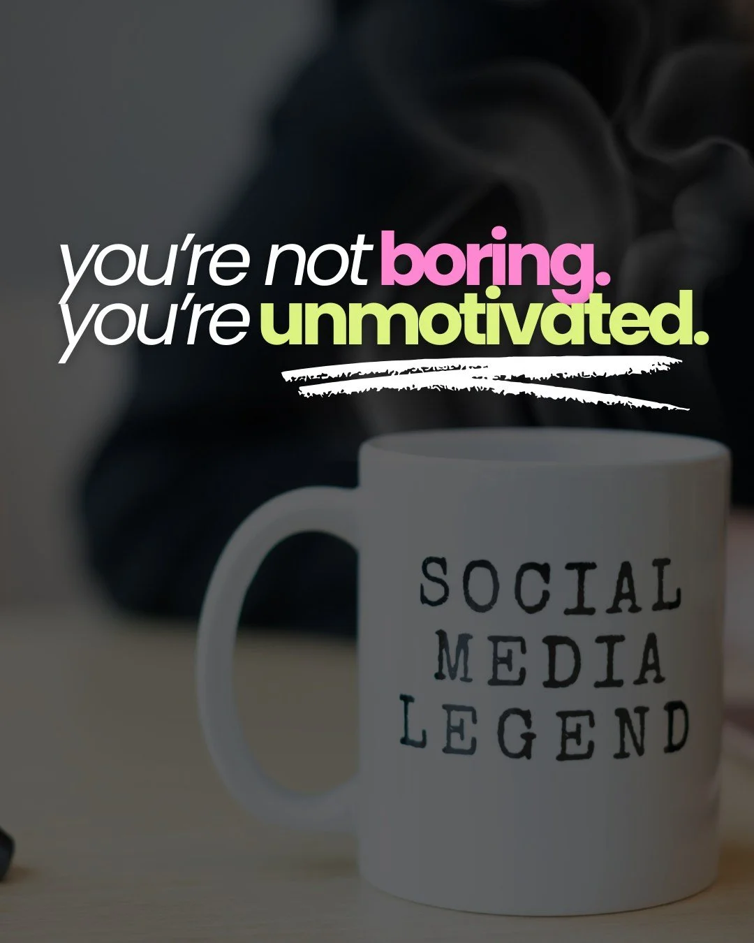>> You&rsquo;re not boring.
>> You&rsquo;re unmotivated.

Those are two VERY different things.

When inspiration feels low, it&rsquo;s easy to assume something is wrong with you&hellip;
That you&rsquo;ve lost your edge.
That you&rsquo;re 