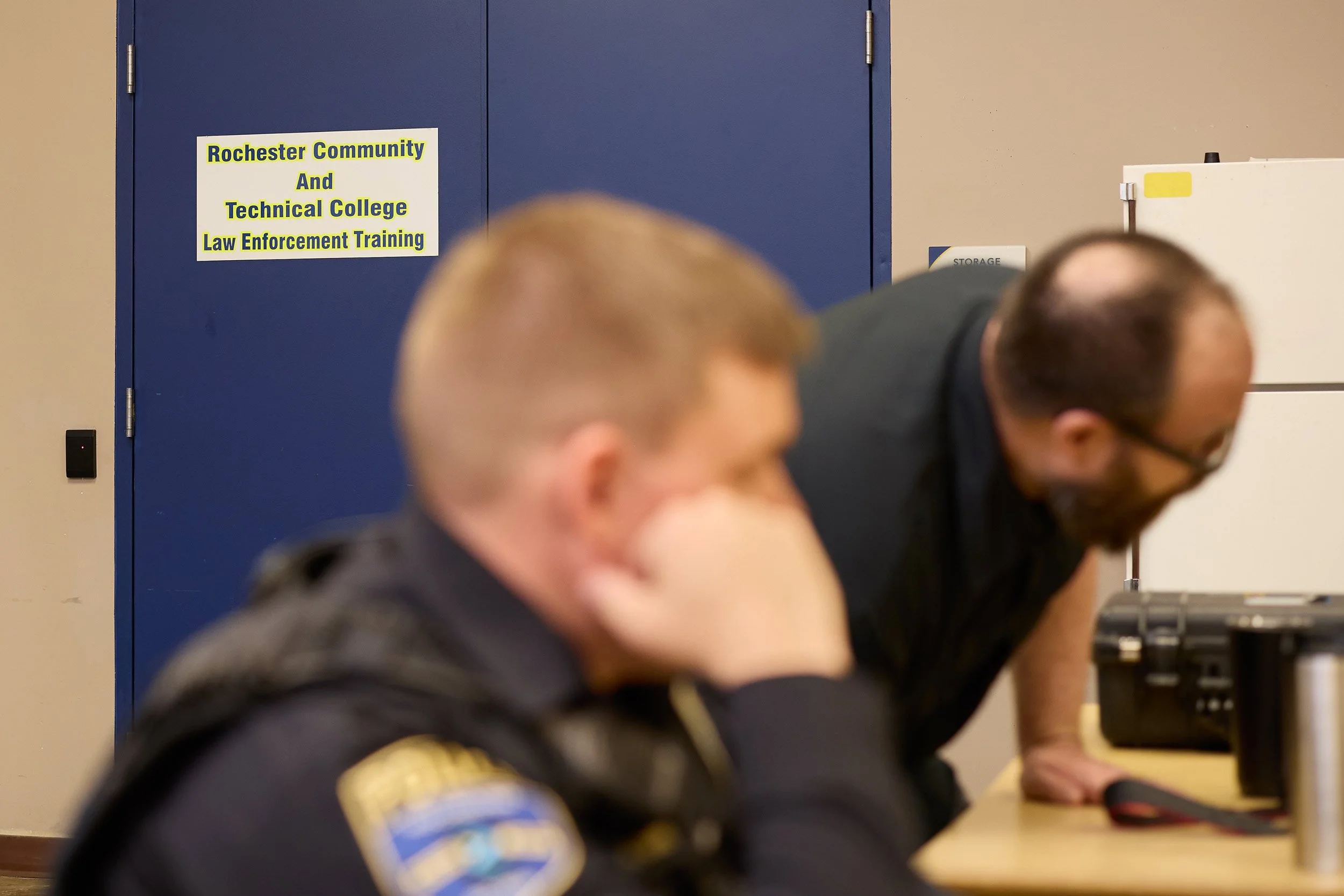 Rochester Community and Technical College Law Enforcement Training sign, location of the crime scene photography course taught by Scott Schoeberl