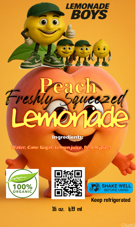 Lemonade Boys Peach Lemonade 16 oz.