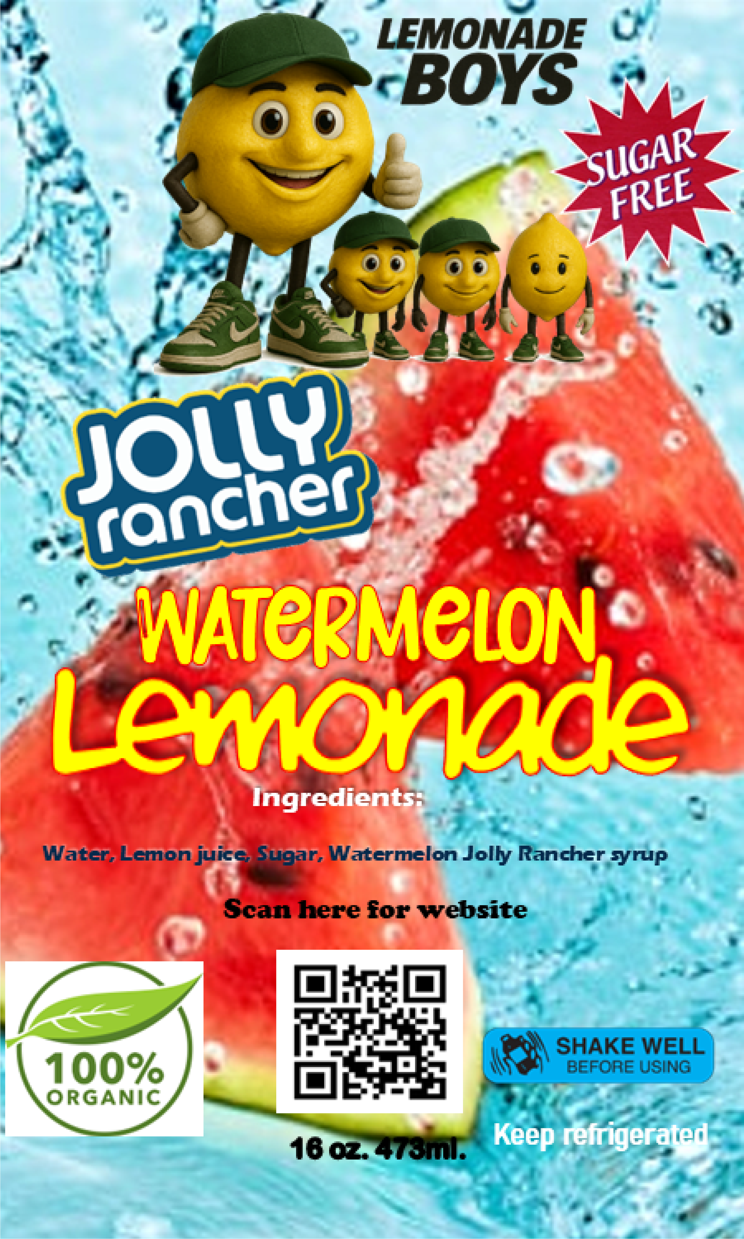 Lemonade Boys Sugar free Jolly Rancher watermelon lemonade