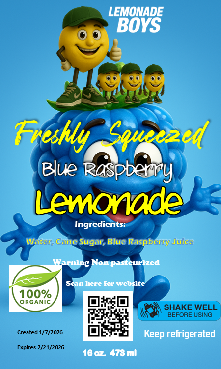 Lemonade Boys Blue Raspberry Lemonade 16 oz.