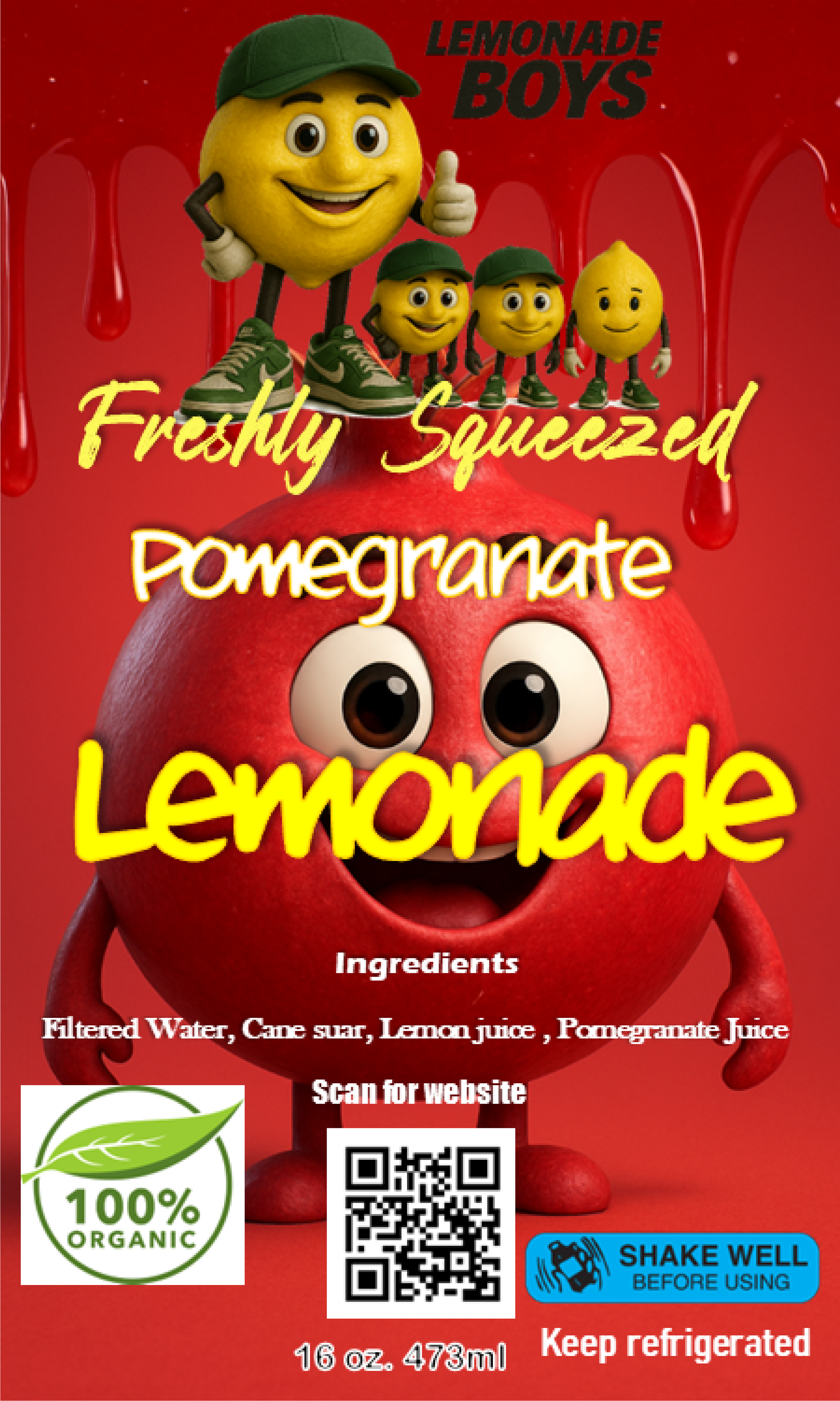 Lemonade Boys Pomegranate Lemonade 16 oz.