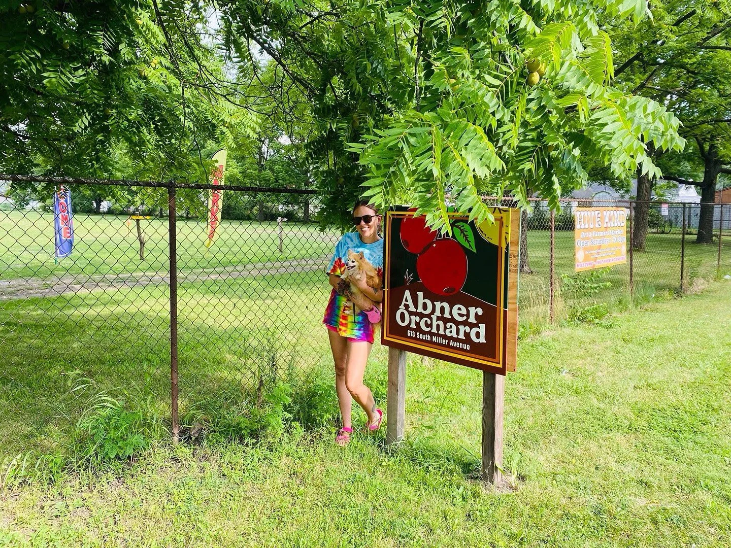 Happy to have finished painting both sides of the Abner Orchard sign!