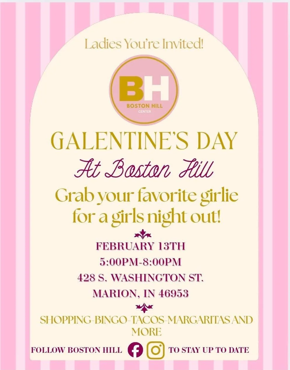 💖✨ HEY LADIEEES!!! ✨💖
Who&rsquo;s ready for the ULTIMATE Girls Night Out?! 🥂💃

📅 Friday, February 13th, 5-8pm
💕 Galentine&rsquo;s Day at Boston Hill is BACK and we&rsquo;re going bigger, better, and even more fabulous than last year!

Grab your