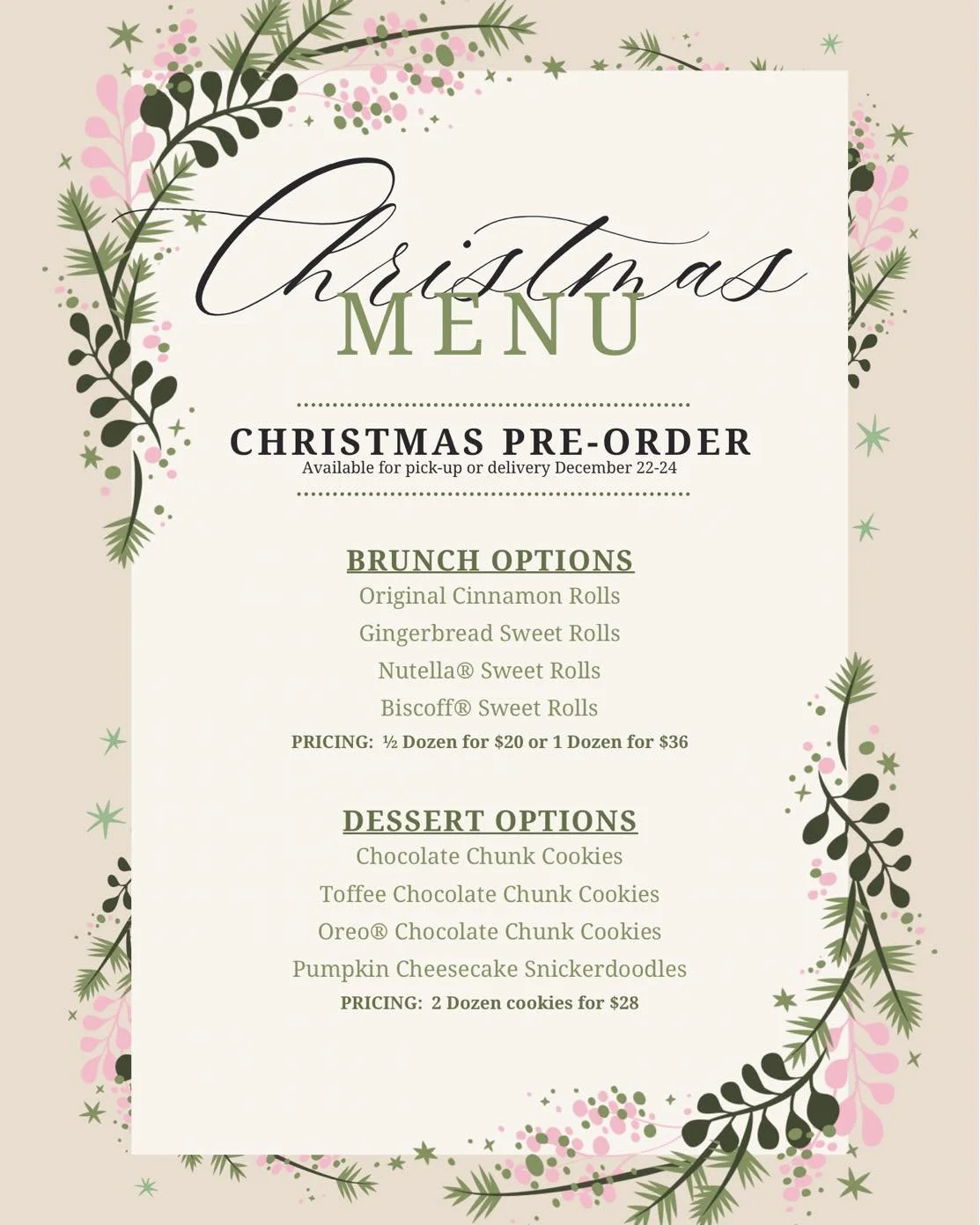 Just a reminder that our Christmas Pre-Order is live, so head on over to www.faithfulsummitbakery.com/pre-order to get your spot! 

#baking #bakery #shopjohnsoncounty #joshuatx #johnsoncountytx #fortworthcakestudio #godleytxlocal #godleytxbakery #god