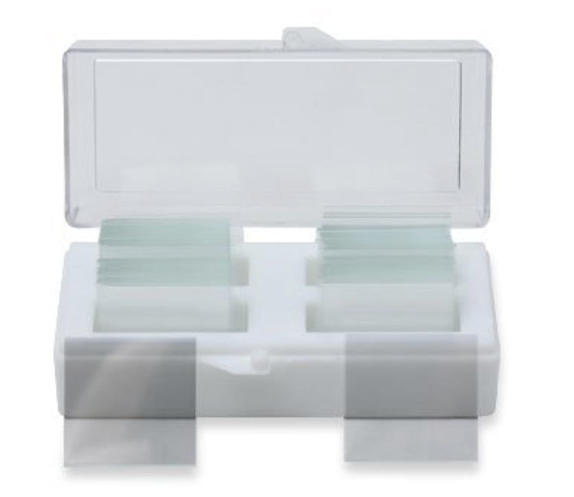 Clean glass microscope cover slips