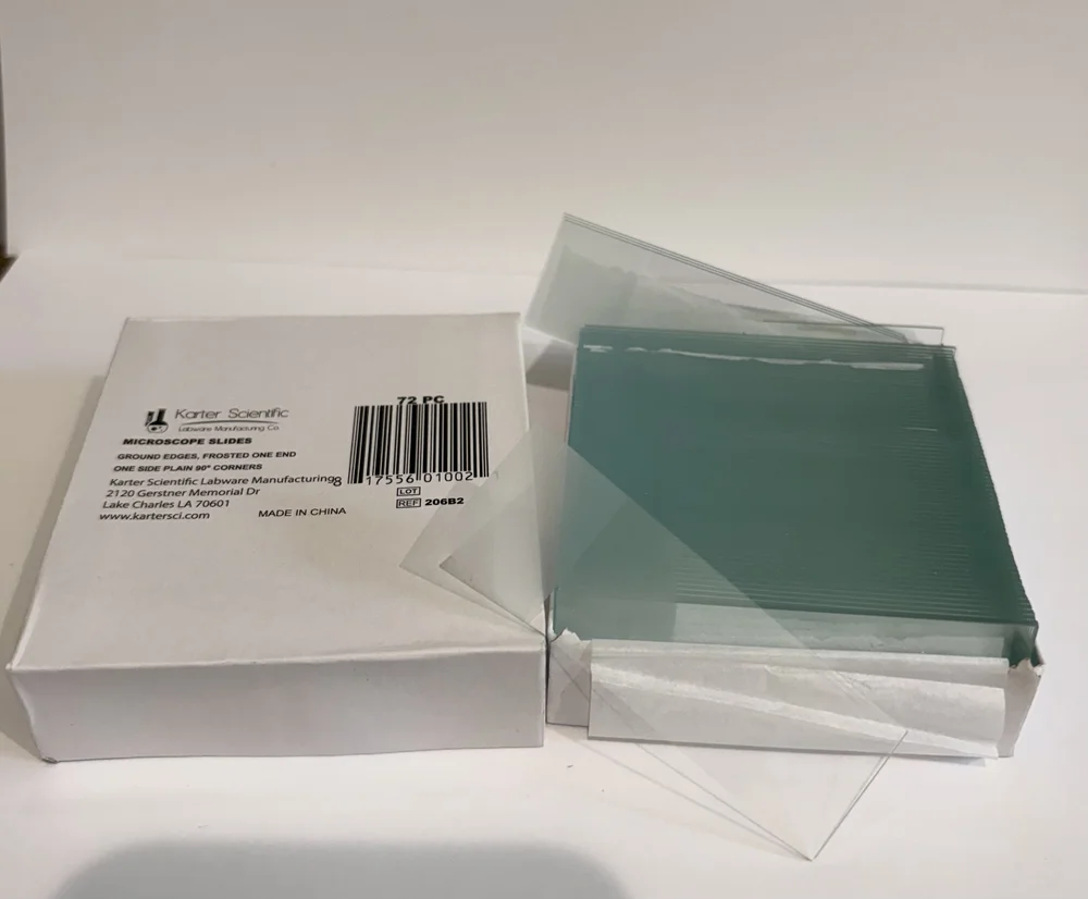 Frosted-end glass microscope slides