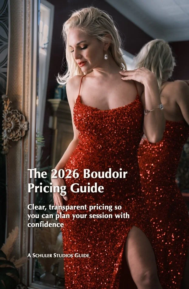 Cover image of The Boudoir Pricing Guide — A Schuler Studios Guide.