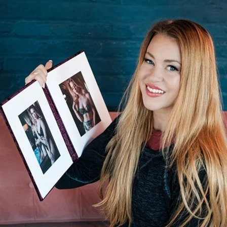 Smiling woman holding