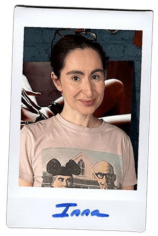 Signed instant photo of a client before her boudoir session